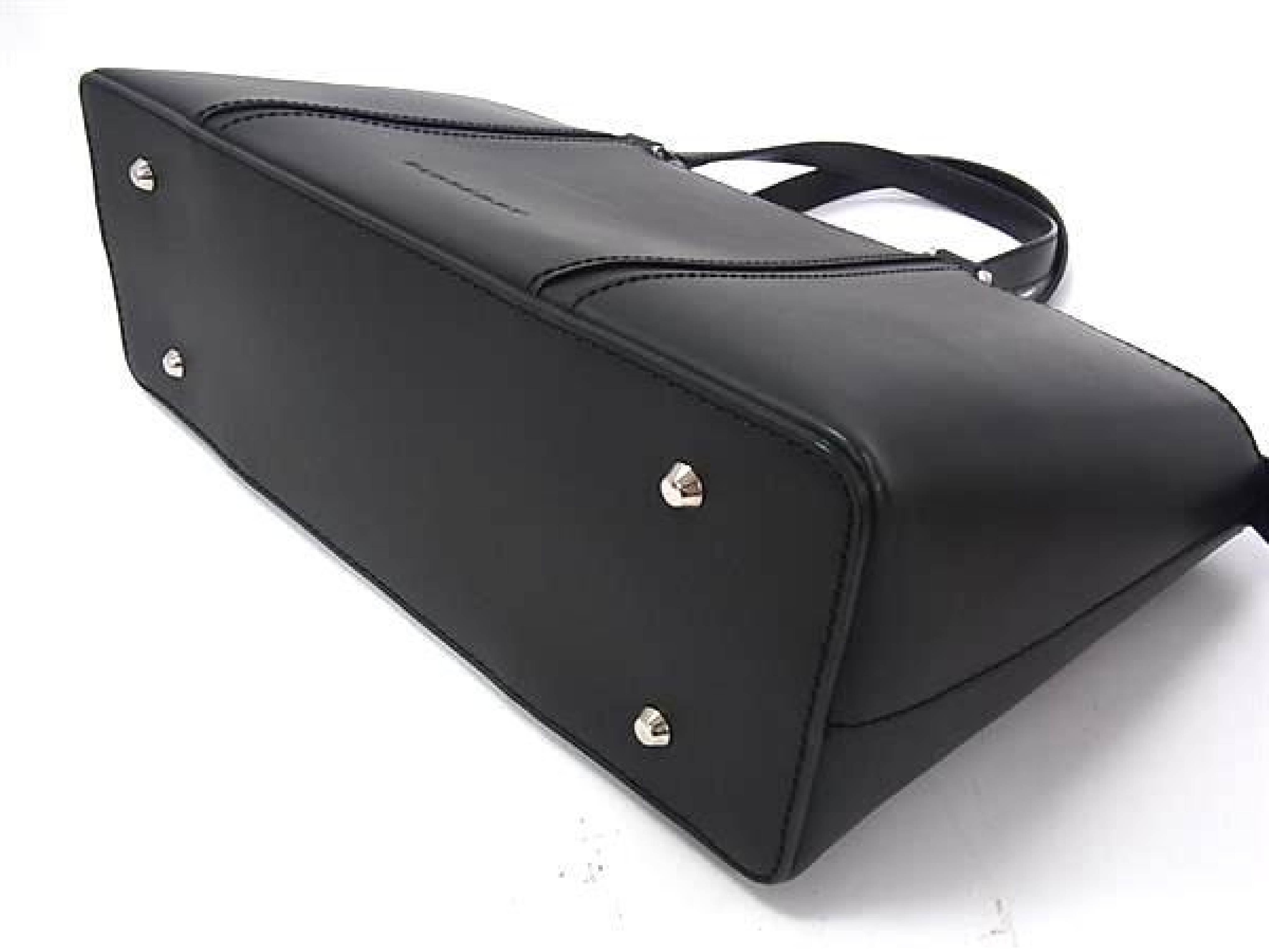 Leather Nova Check Interior Tote Bag for Women, Black, FY3331 Handbag — view 4