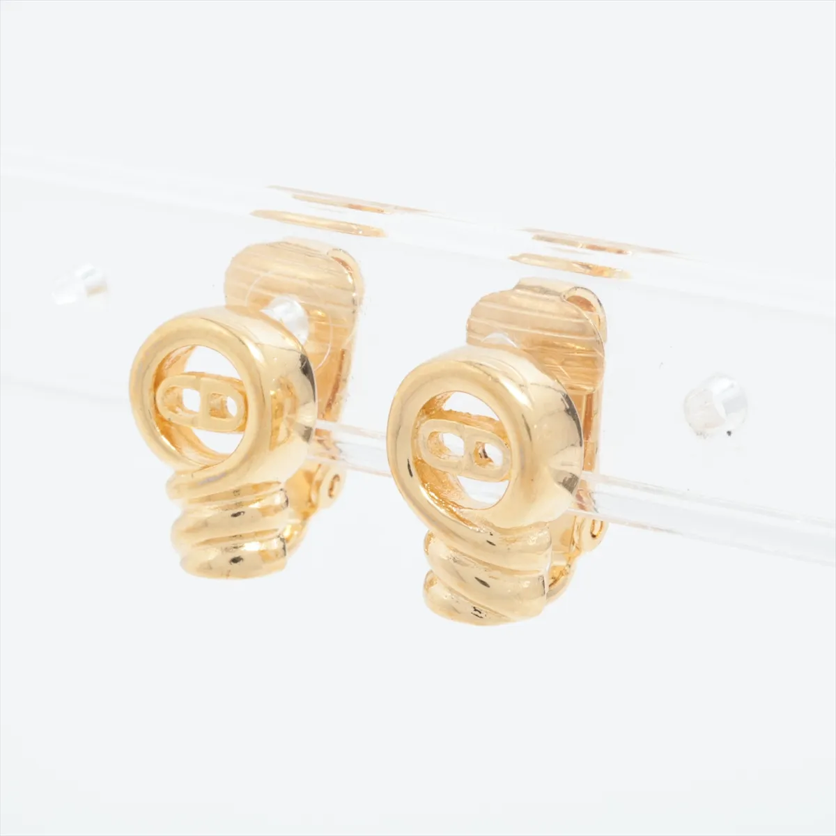 CD Logo Earrings (Pair) GP Gold - — view 3