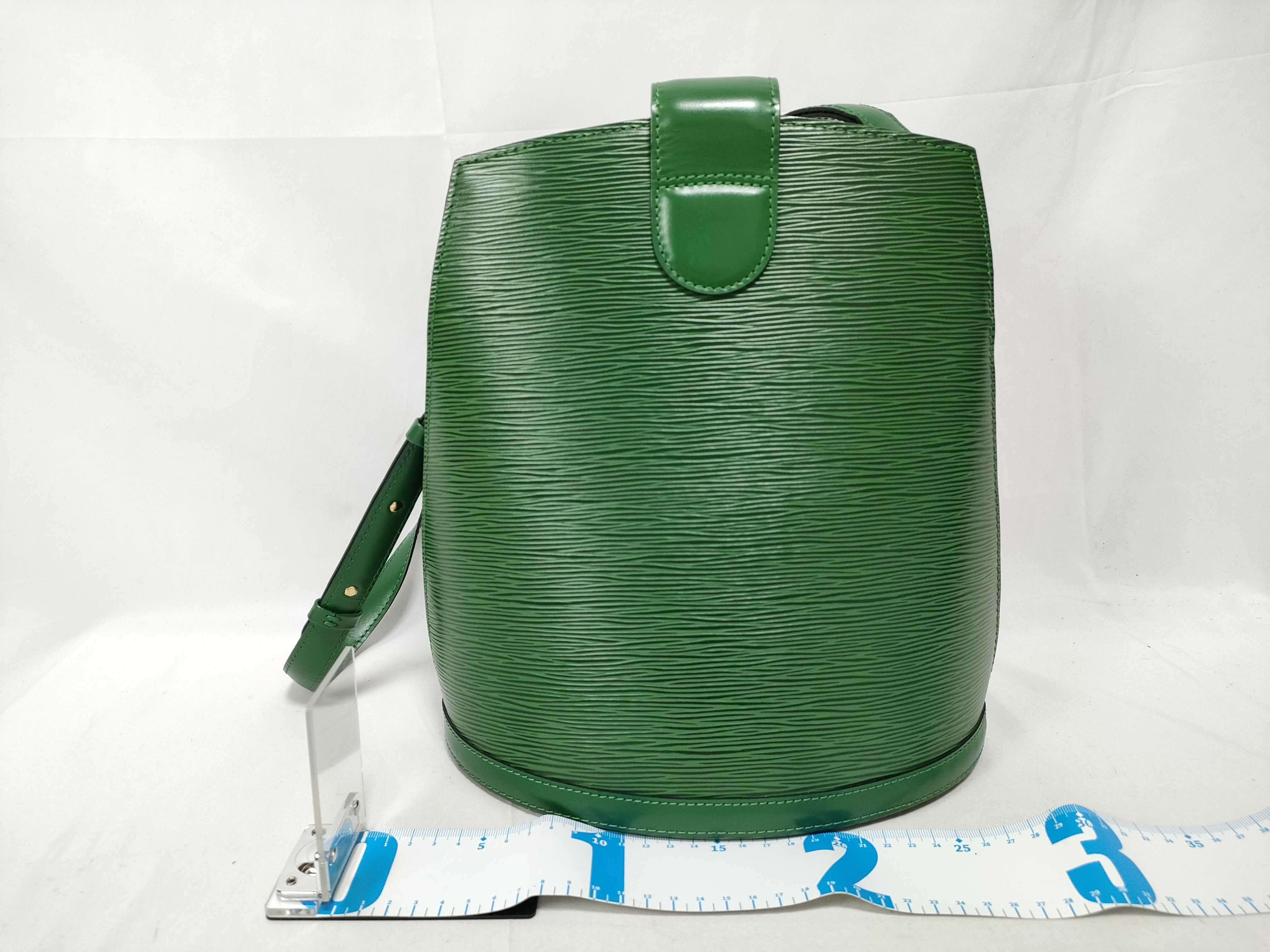 Epi Leather Cluny Shoulder Bag (Green) — view 2
