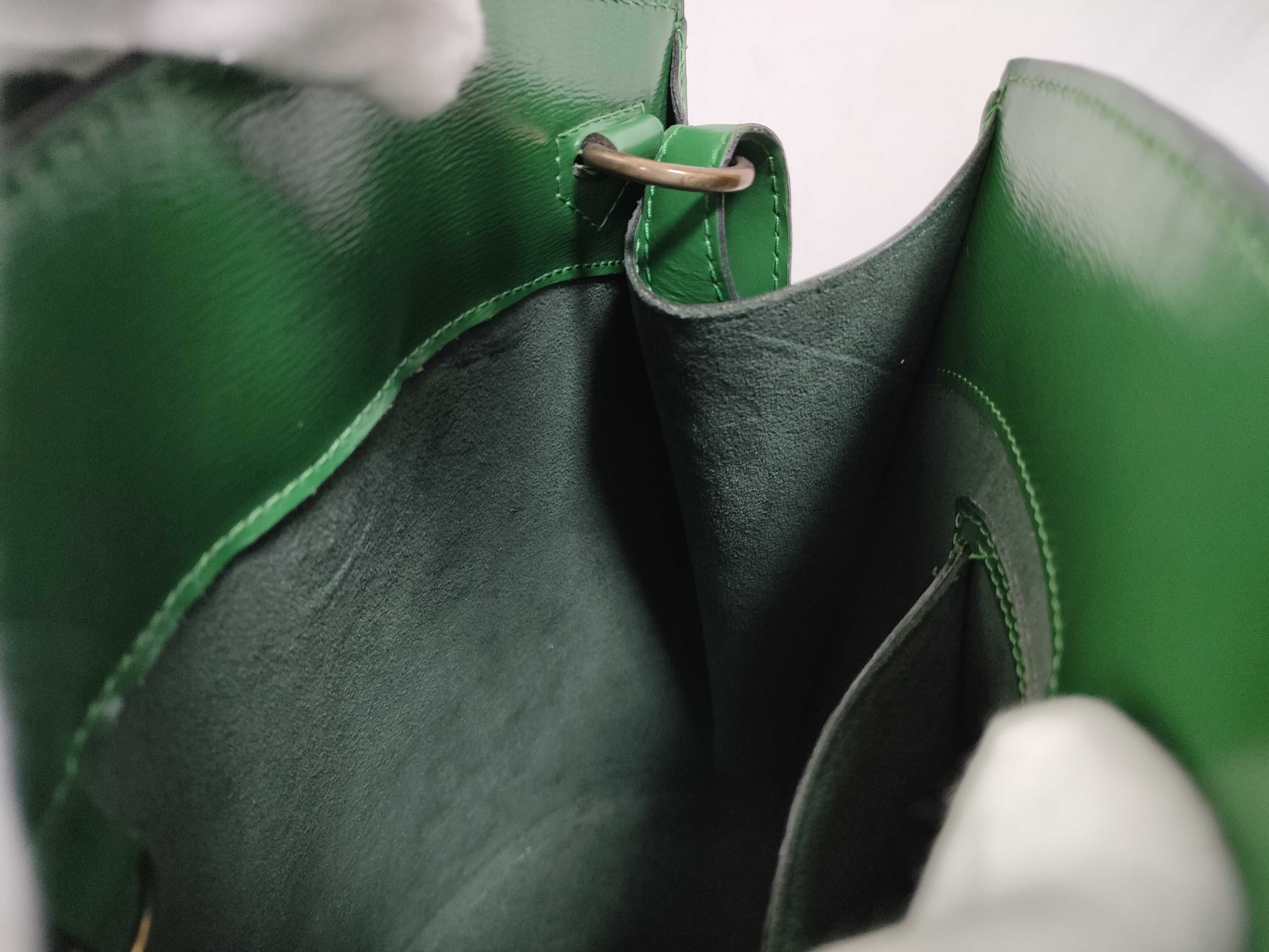 Epi Leather Cluny Shoulder Bag (Green) — view 11