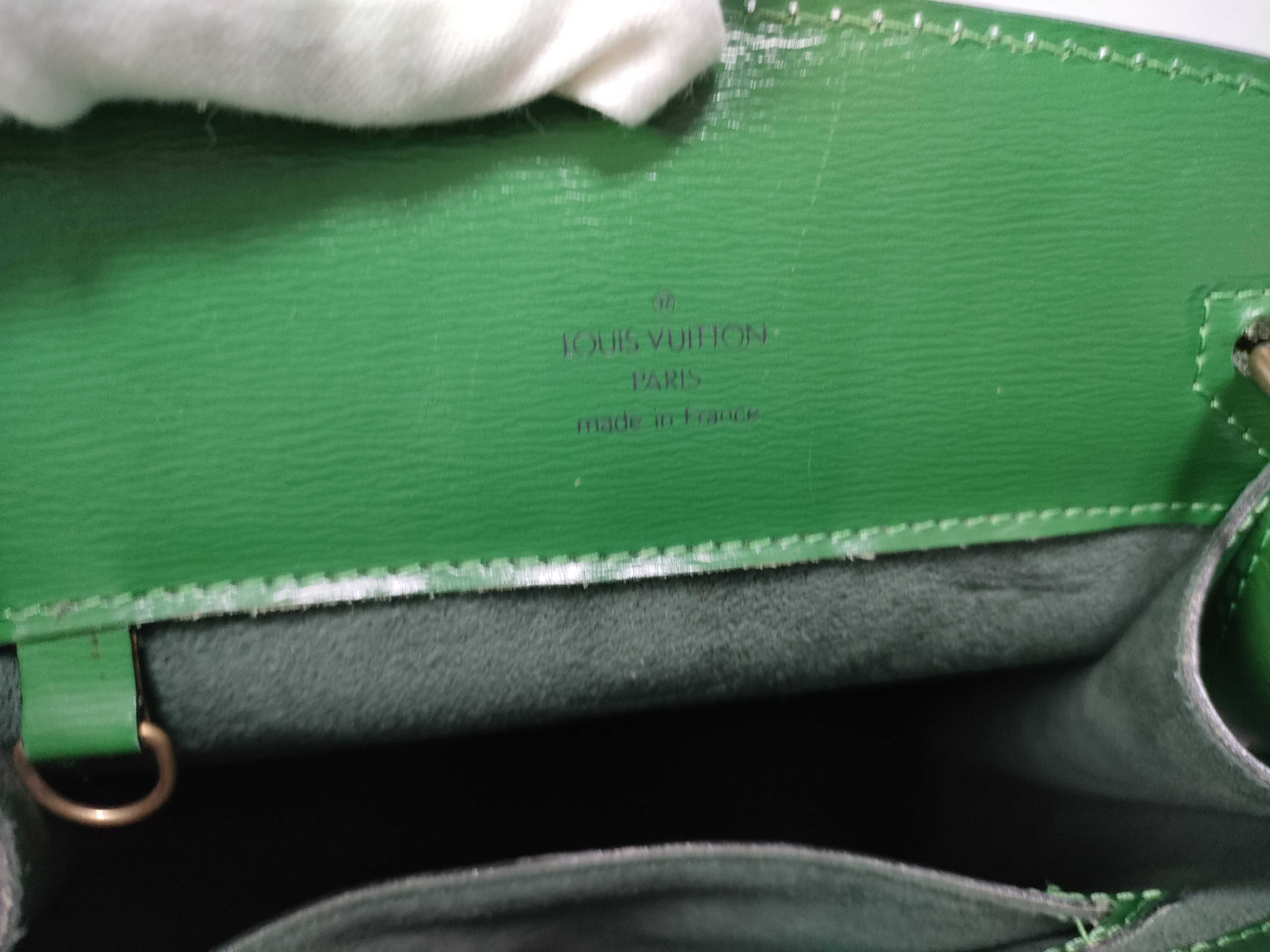 Epi Leather Cluny Shoulder Bag (Green) — view 13