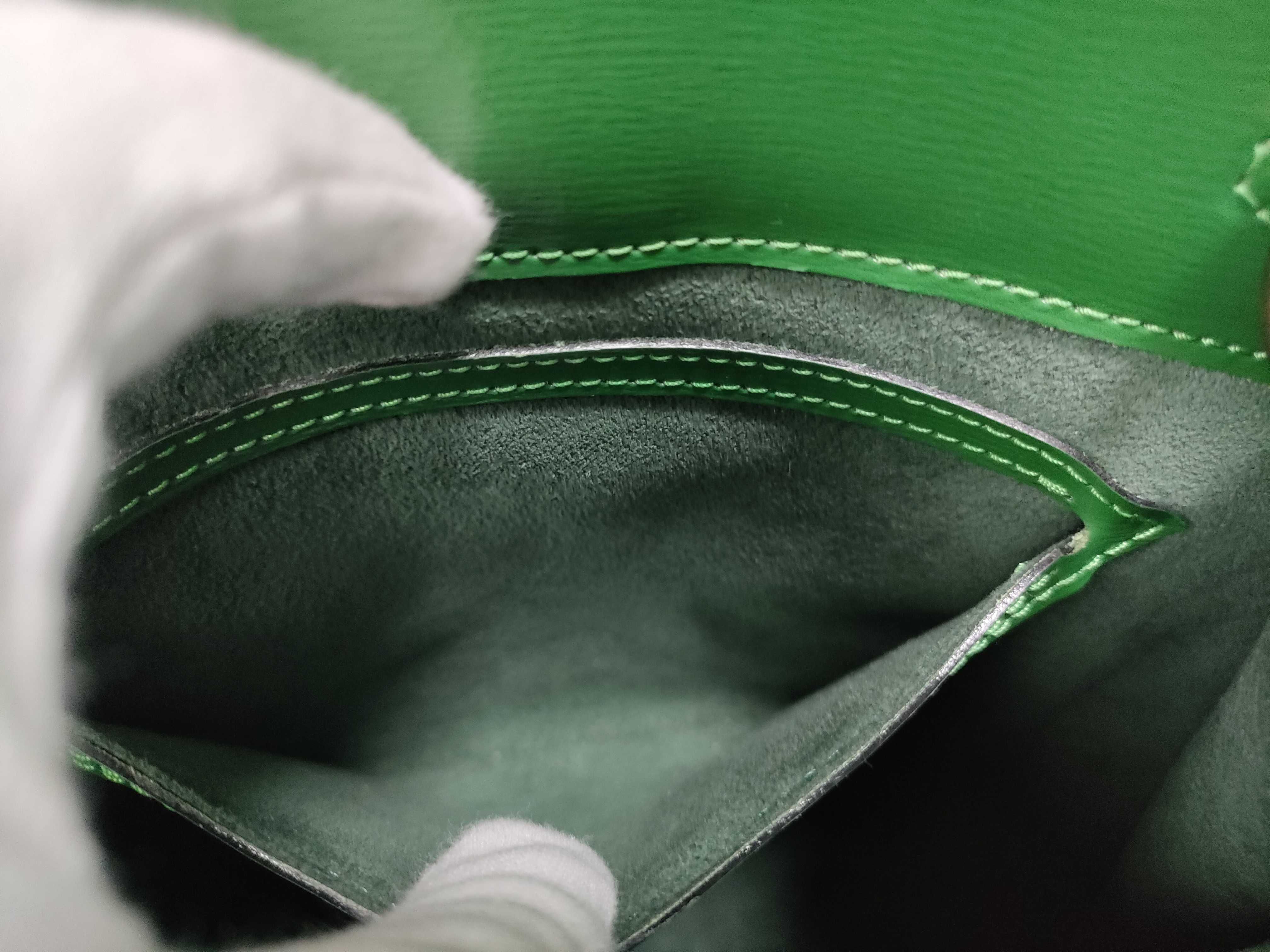 Epi Leather Cluny Shoulder Bag (Green) — view 14