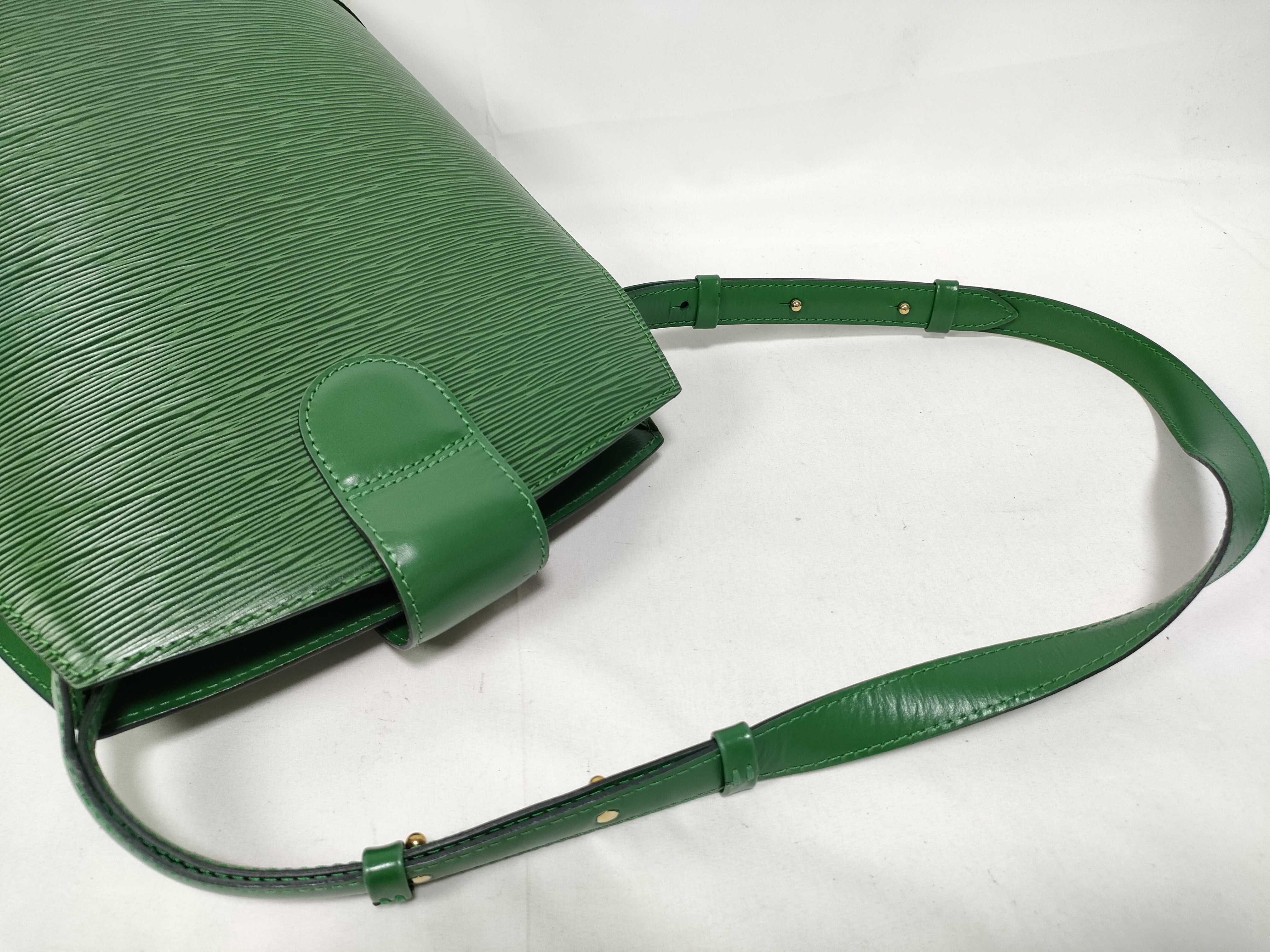 Epi Leather Cluny Shoulder Bag (Green) — view 7