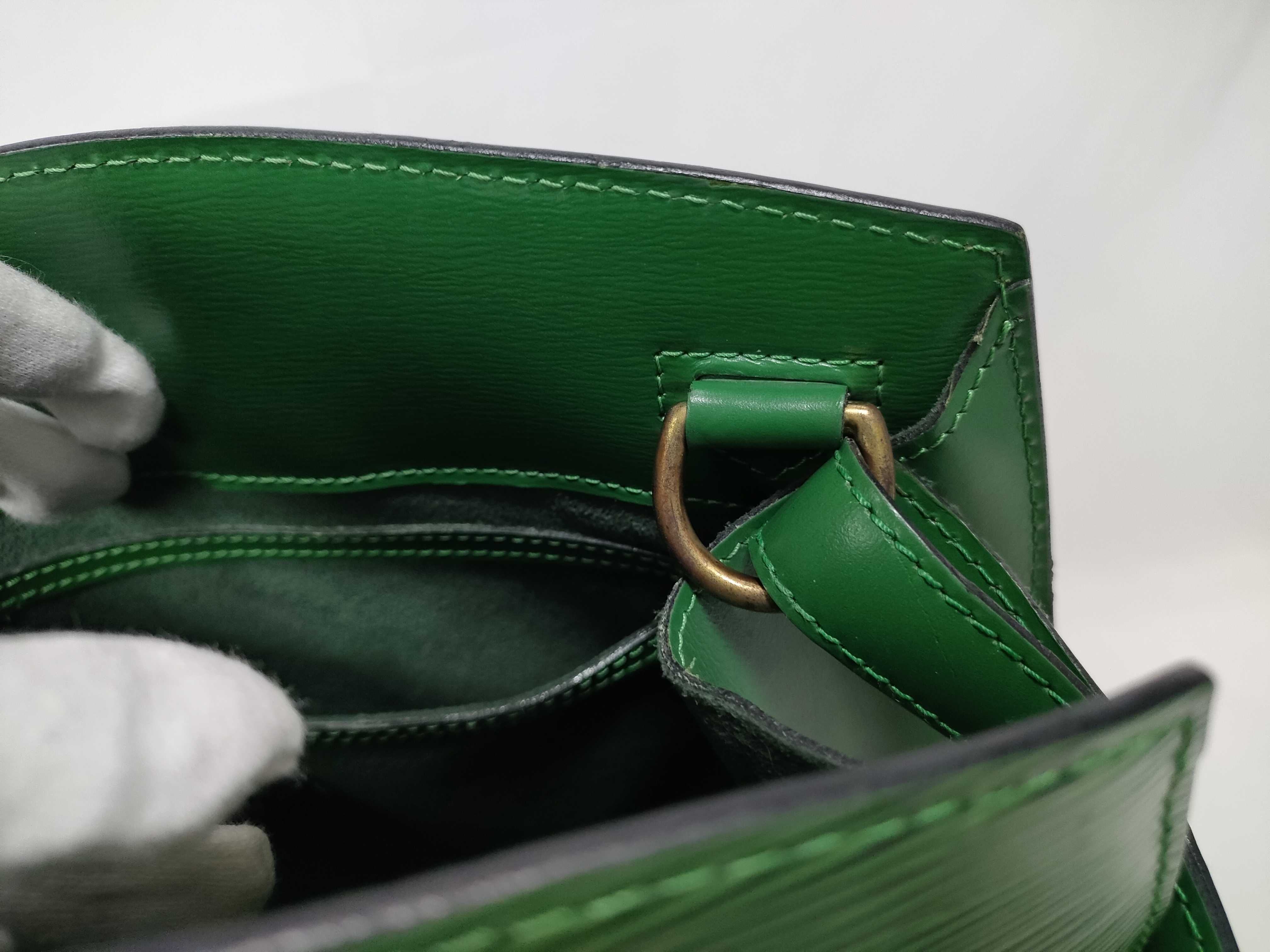 Epi Leather Cluny Shoulder Bag (Green) — view 10