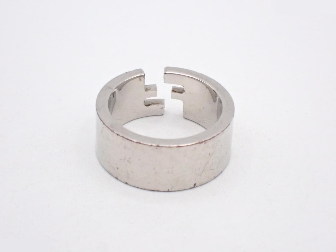 FF logo ring, silver color, size #15 — view 2
