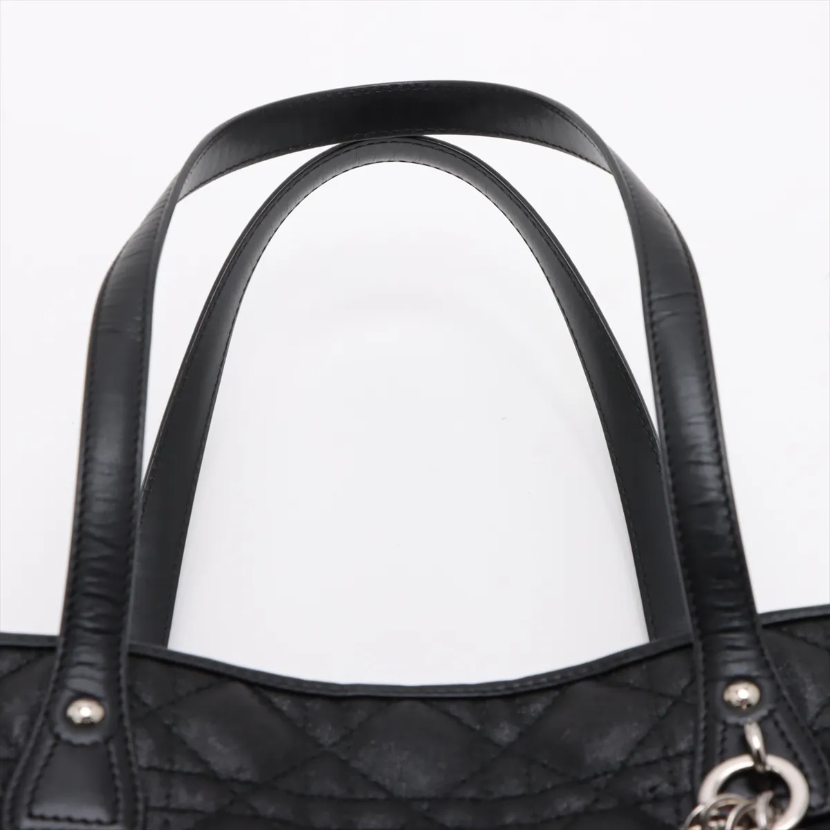 Cannage Panarea Coated Canvas x Leather Tote Bag Black — view 6