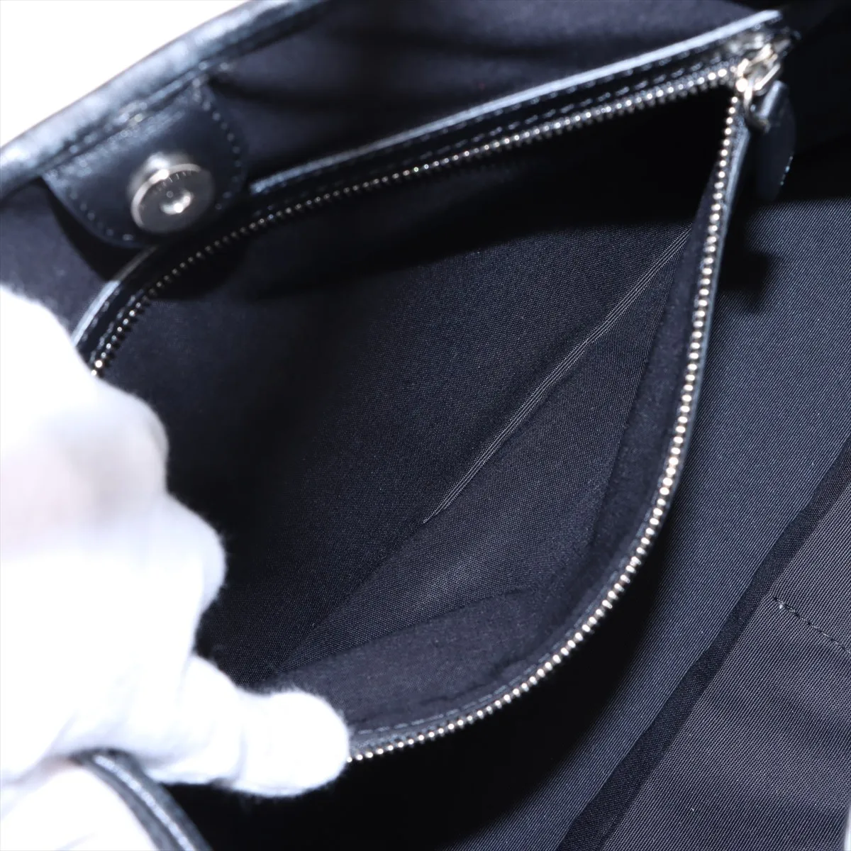 Cannage Panarea Coated Canvas x Leather Tote Bag Black — view 8