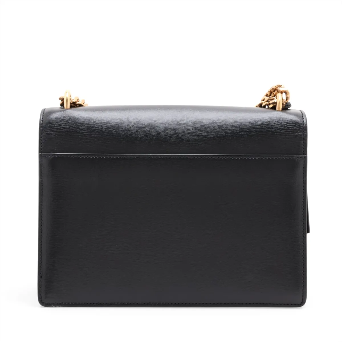Sunset Leather Chain Shoulder Bag, Black, 442906 — view 2