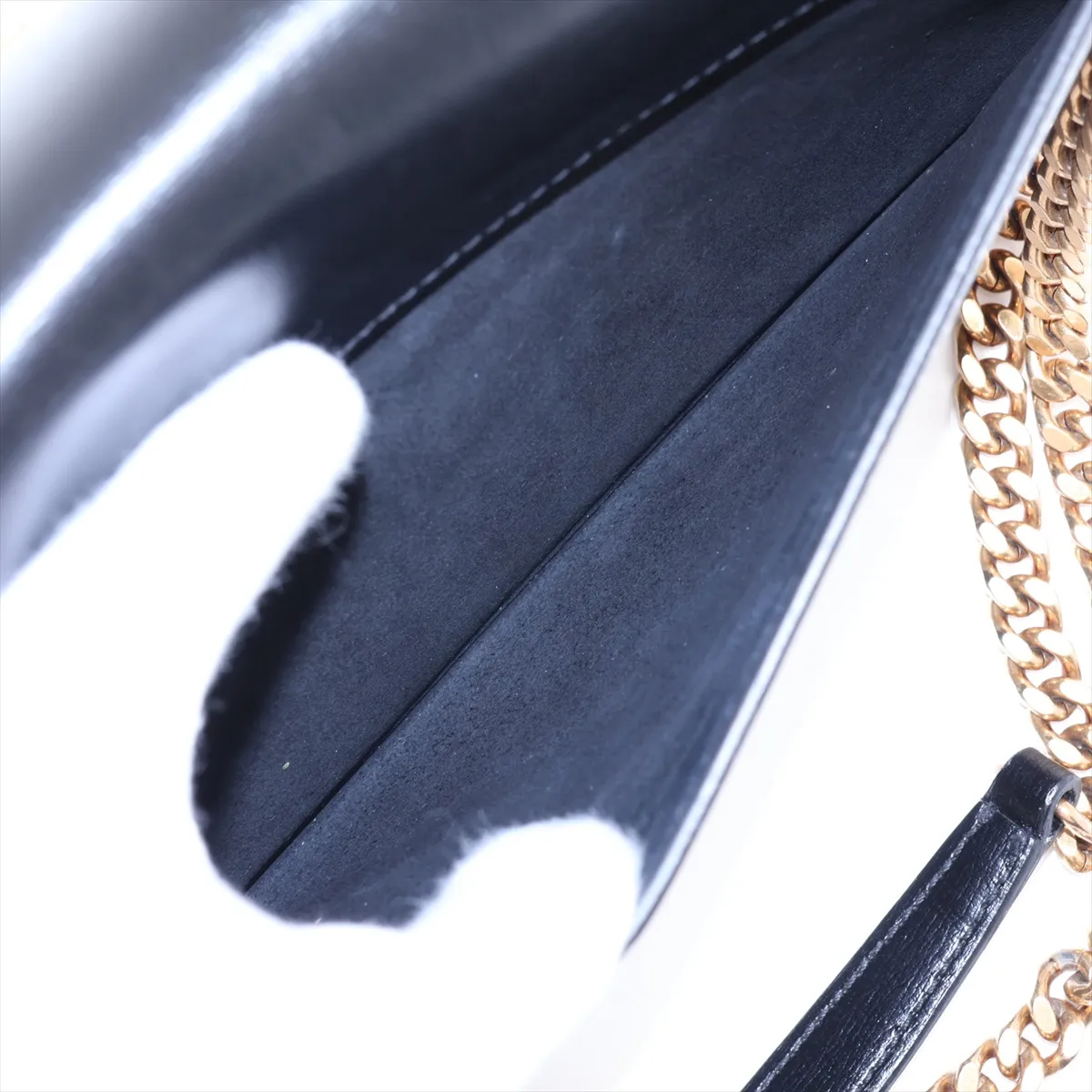 Sunset Leather Chain Shoulder Bag, Black, 442906 — view 11