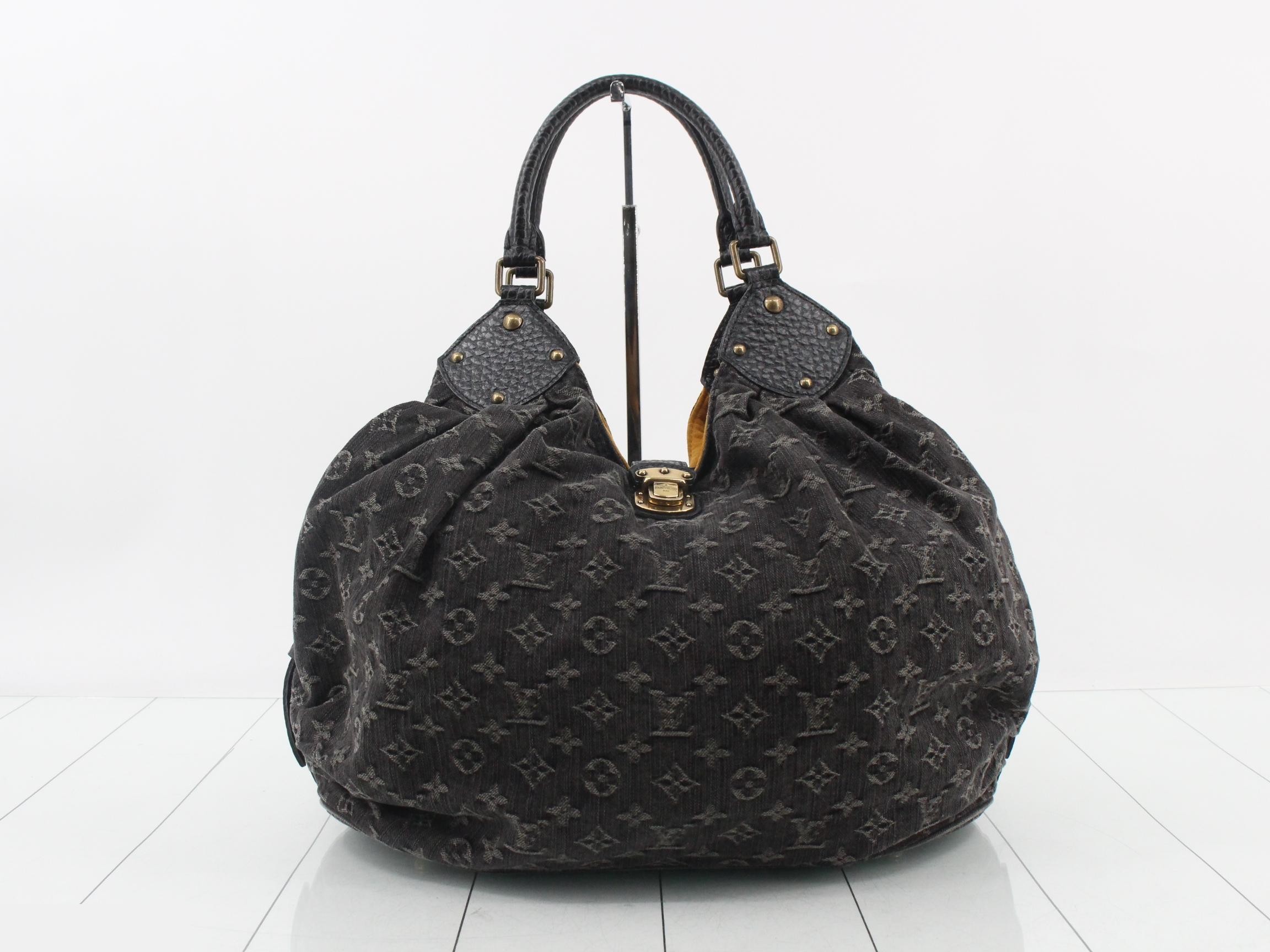 Monogram denim shoulder bag