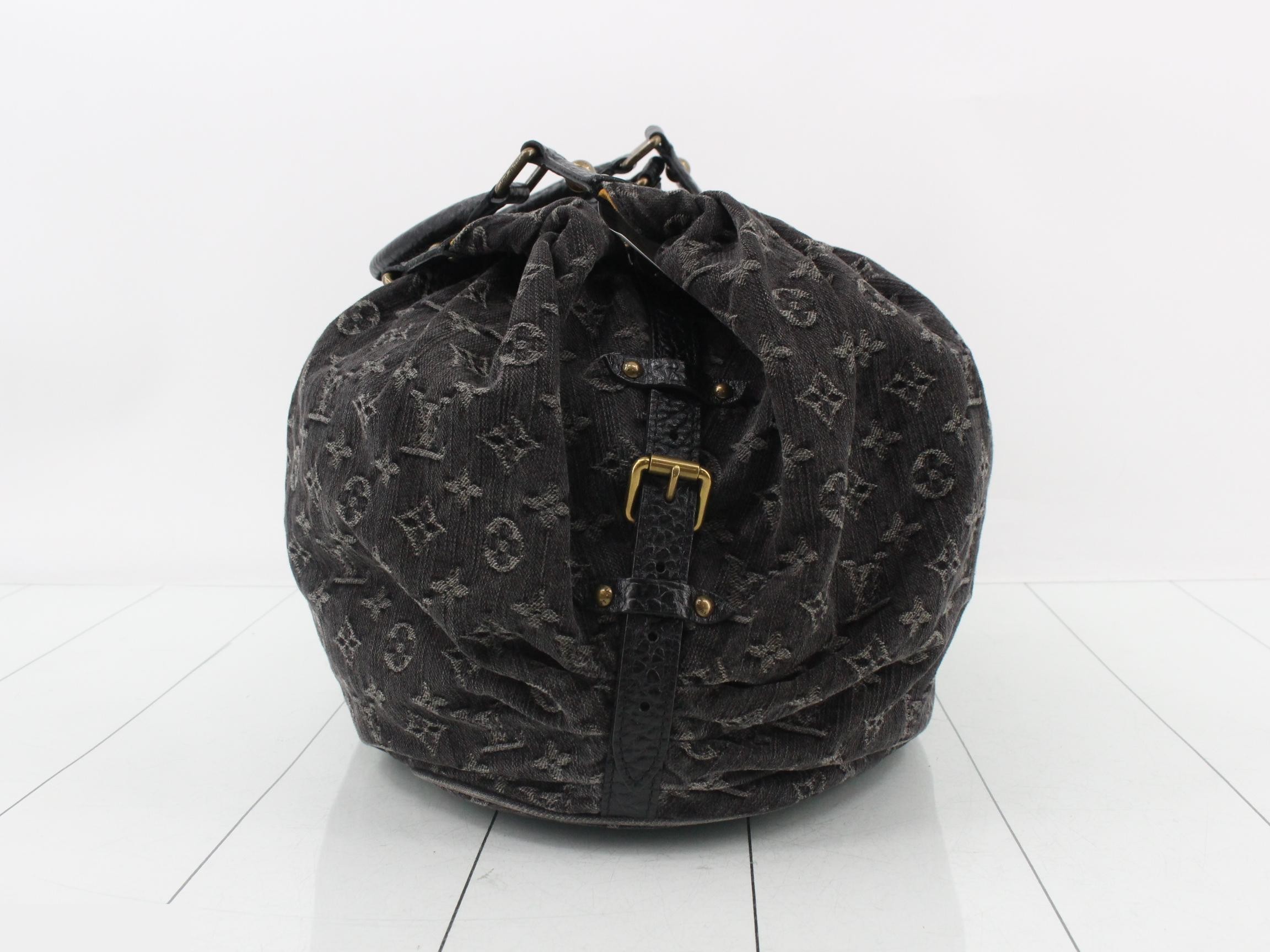 Monogram denim shoulder bag — view 3