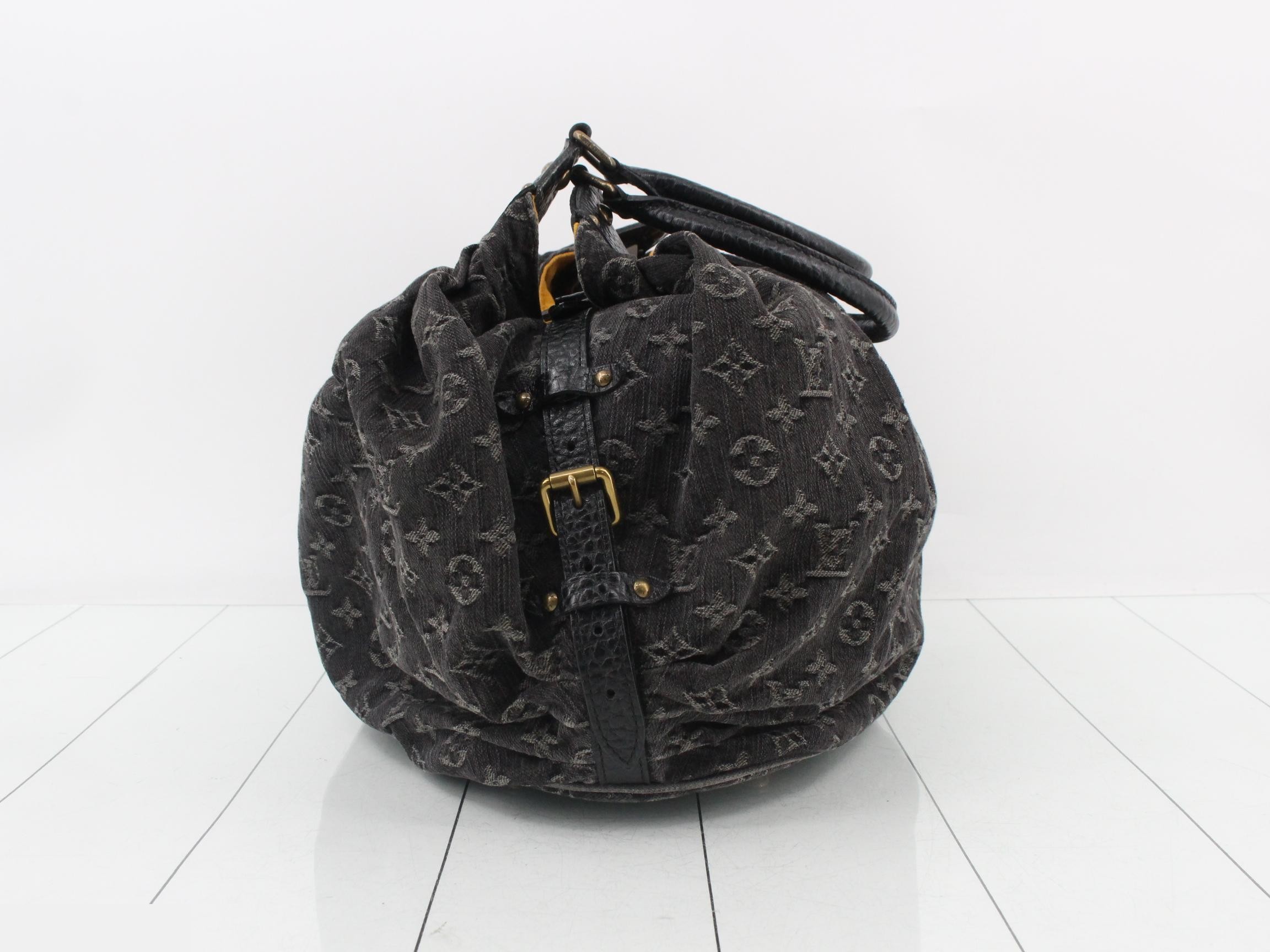 Monogram denim shoulder bag — view 4