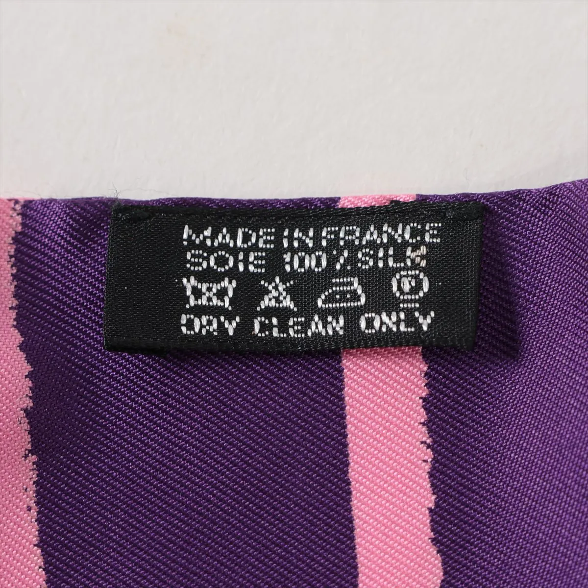 Twilly Scarf, Silk, Pink x Purple, Shows signs of wear, — view 3