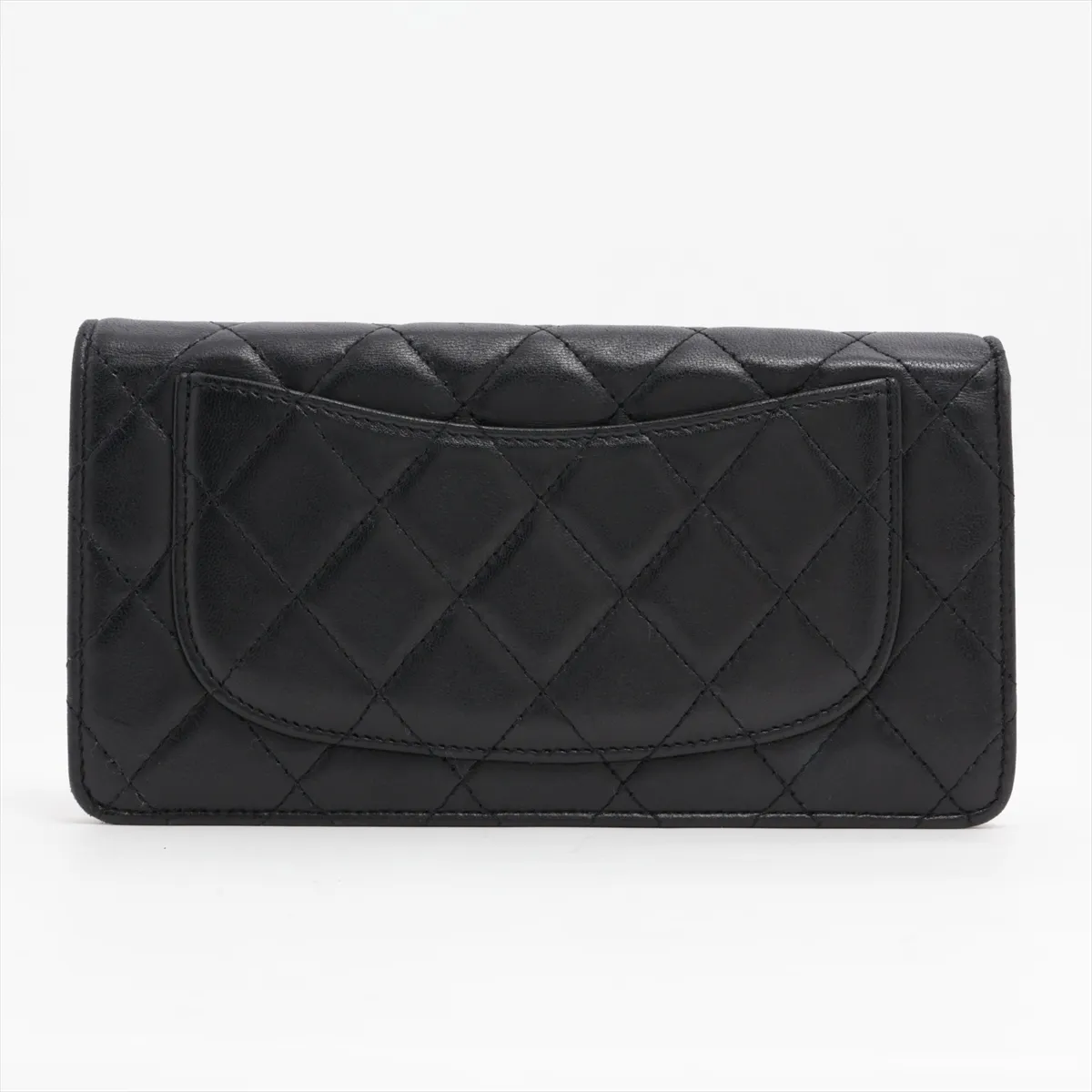 Matelasse Lambskin Long Wallet Black Silver Hardware 11616373 — view 2