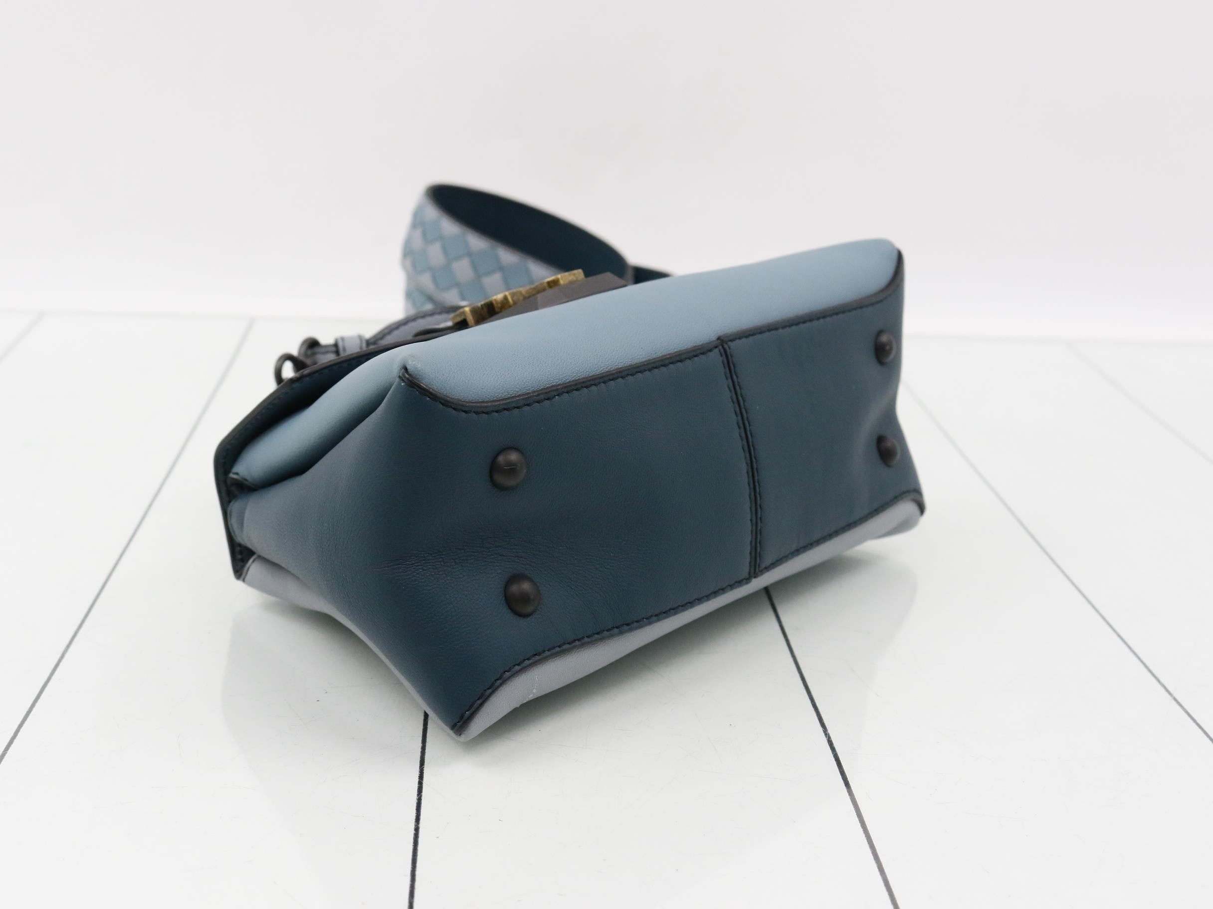 Piazza handbag, leather, blue — view 5