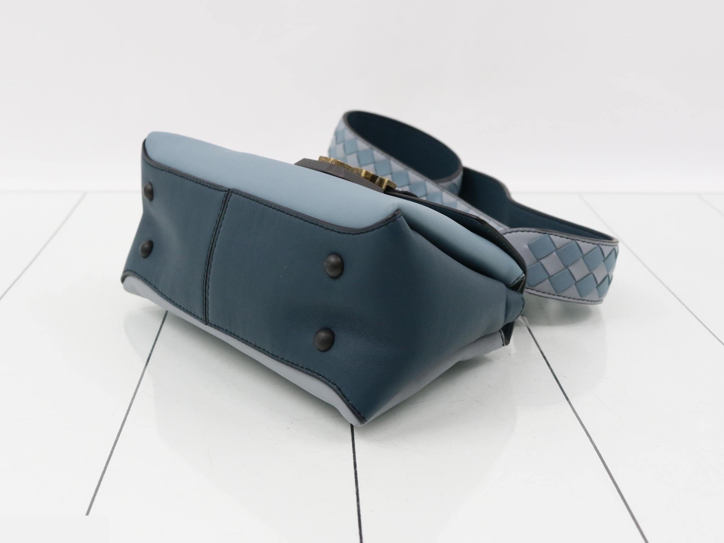 Piazza handbag, leather, blue — view 6