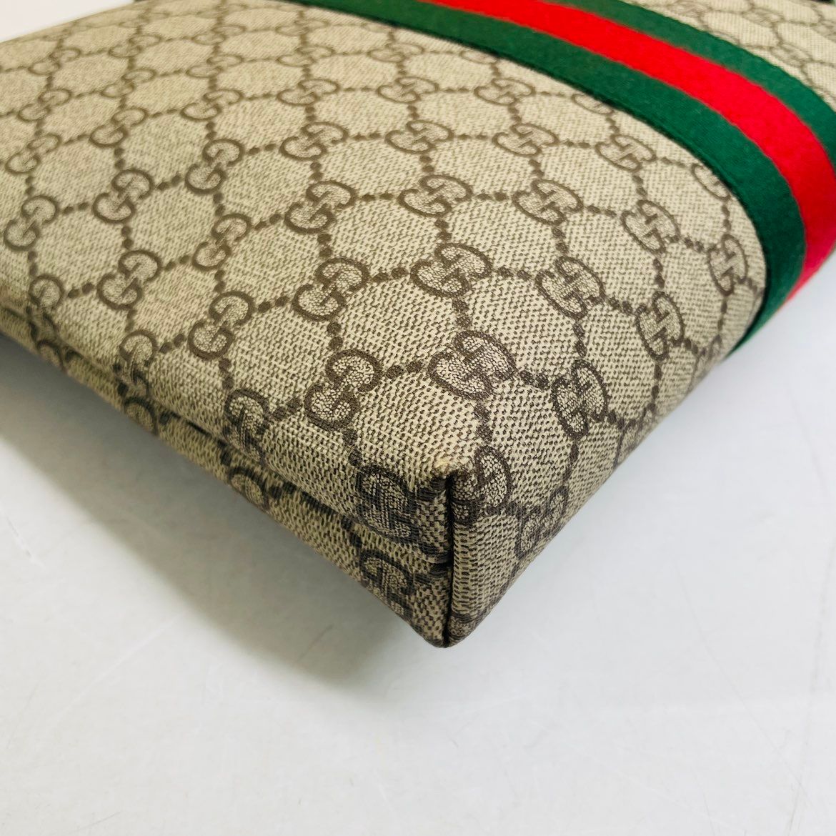 classic GG canvas with red and green stripe men's crossbody bag (no strap) — view 6