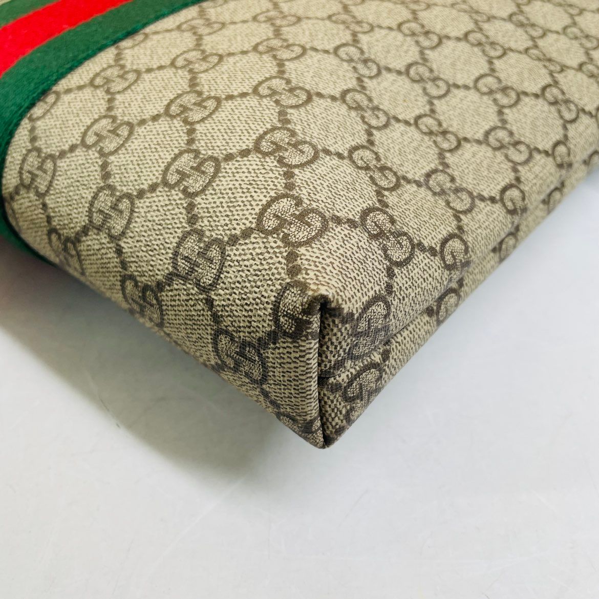 classic GG canvas with red and green stripe men's crossbody bag (no strap) — view 7
