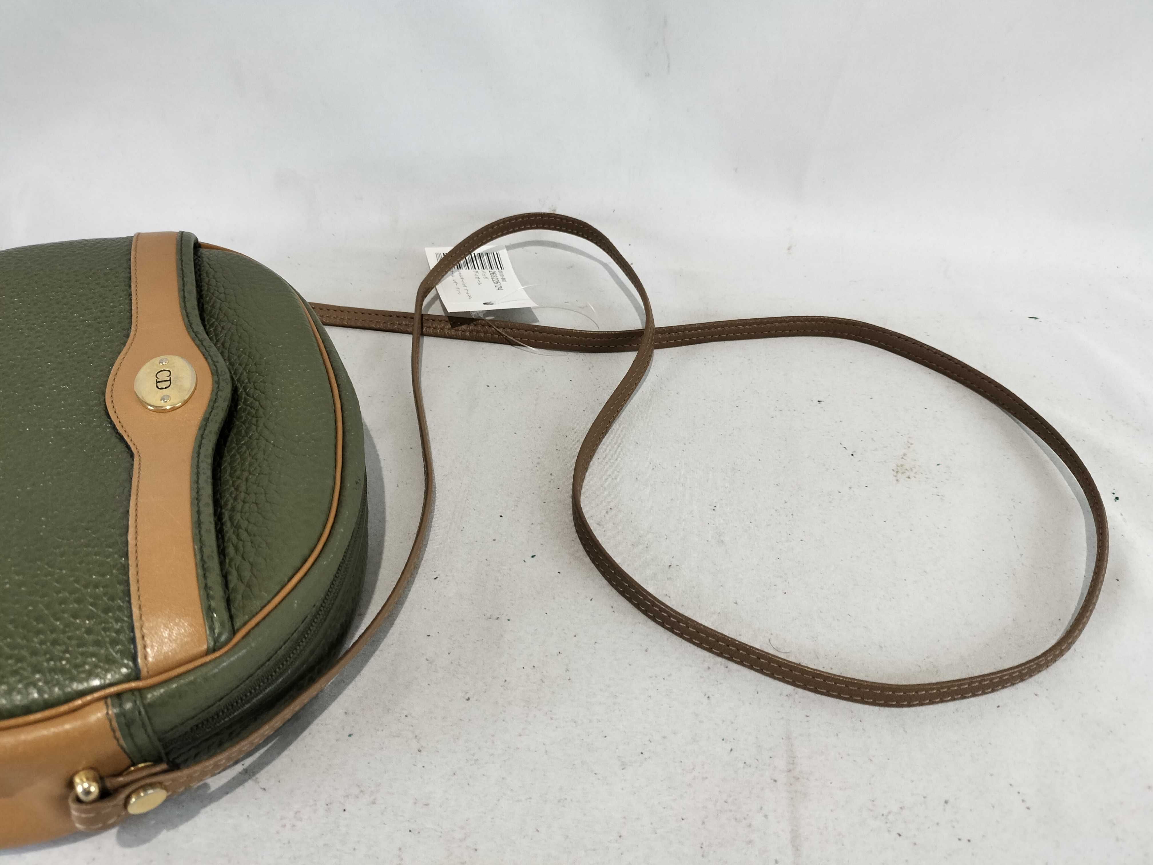 Old Dior Leather Shoulder Bag (Green) — view 4
