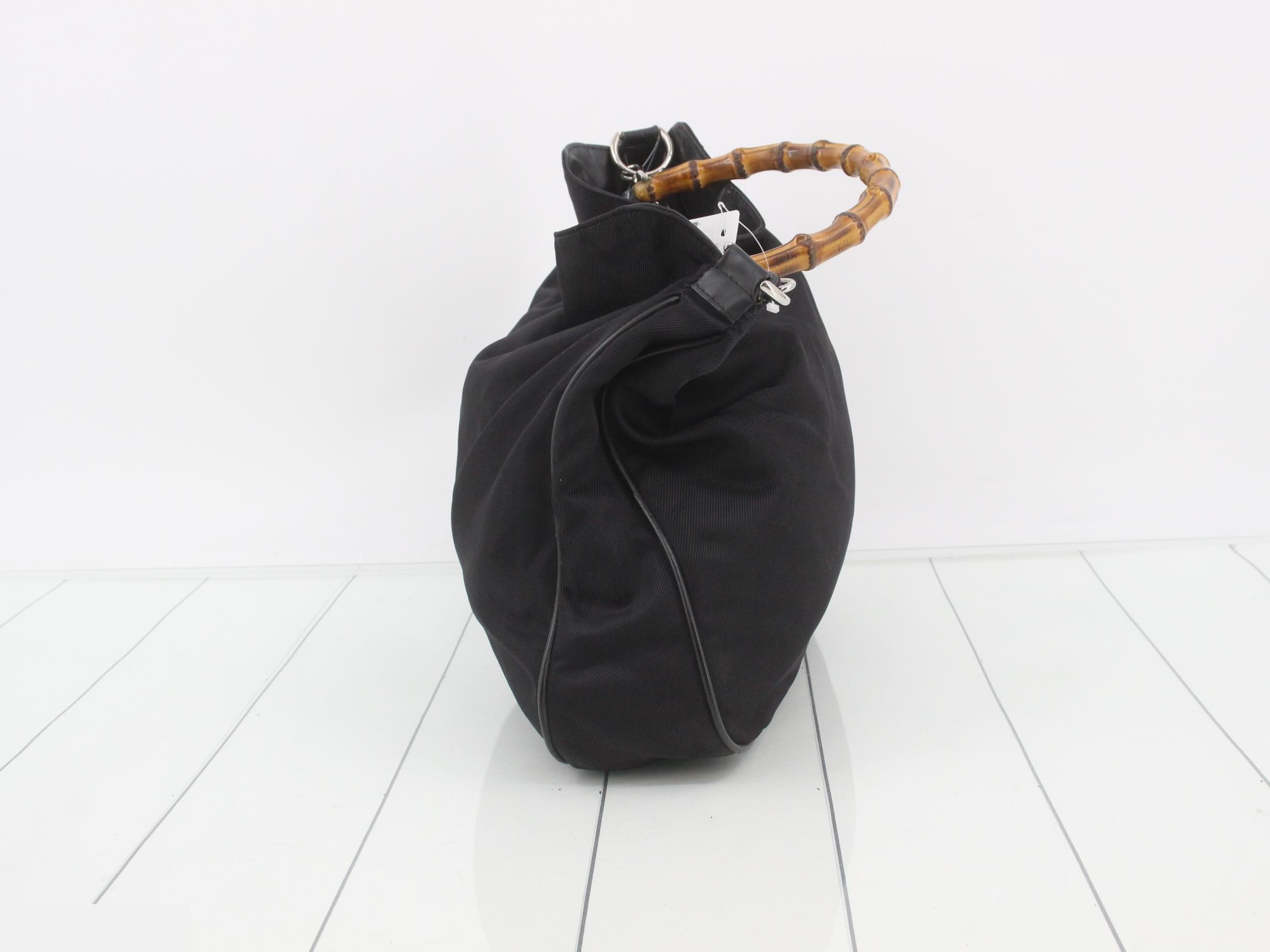 Bamboo 2WAY Handbag Nylon Black — view 3