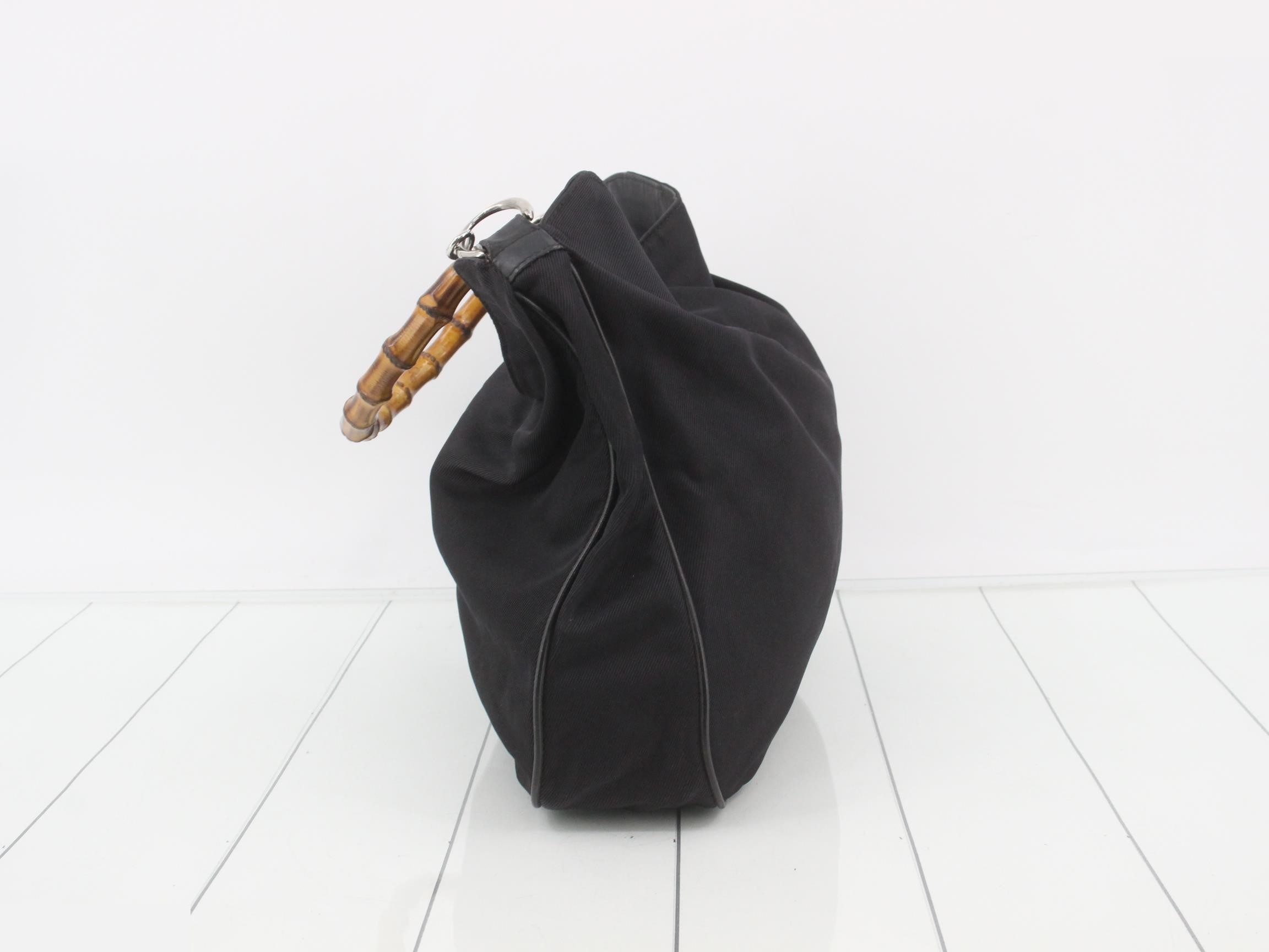 Bamboo 2WAY Handbag Nylon Black — view 4