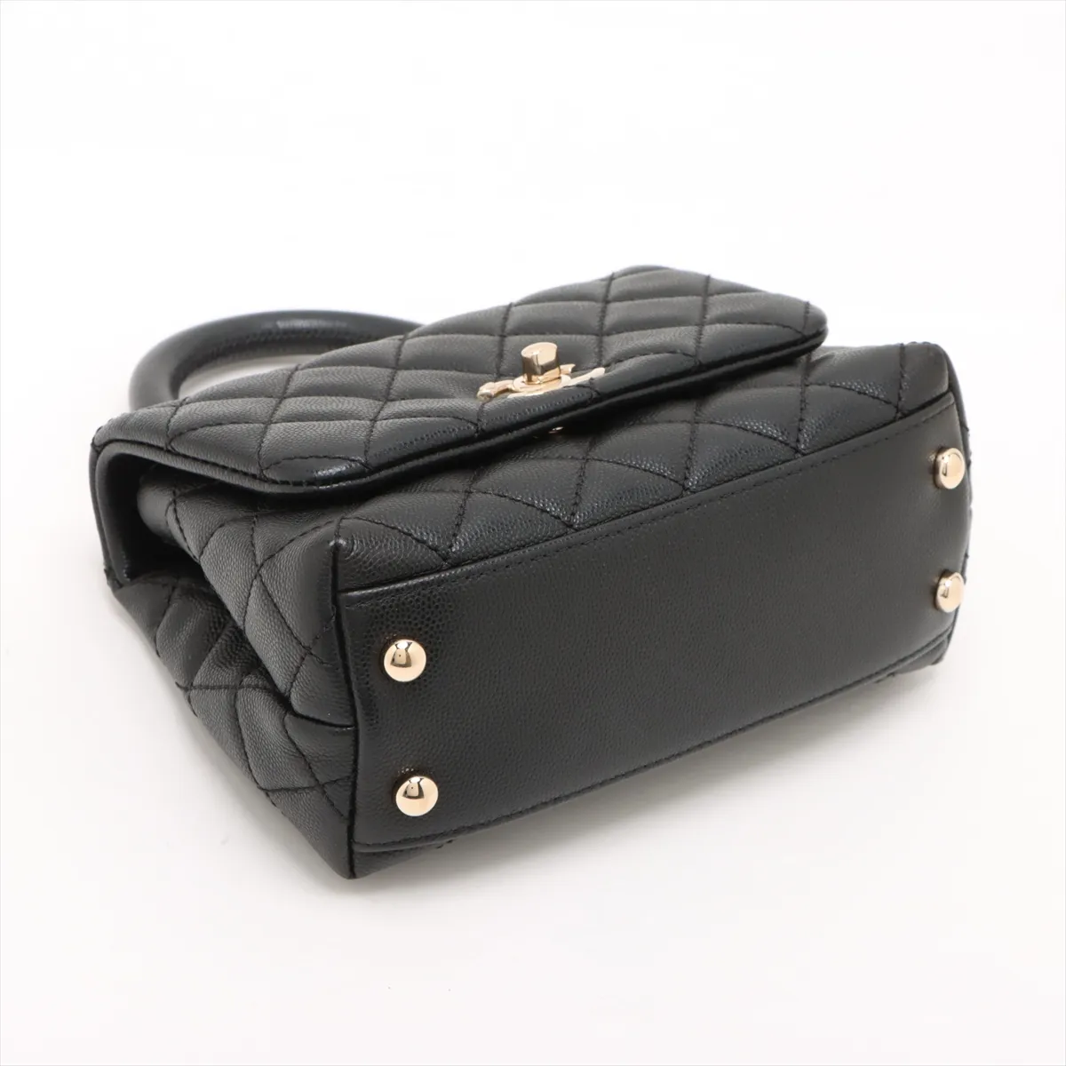 [Individually wrapped] Chanel Coco Handle 19 XXS Caviar Skin 2WAY Handbag Black Gold Hardware 31055330 31st Series AS2215 — view 4