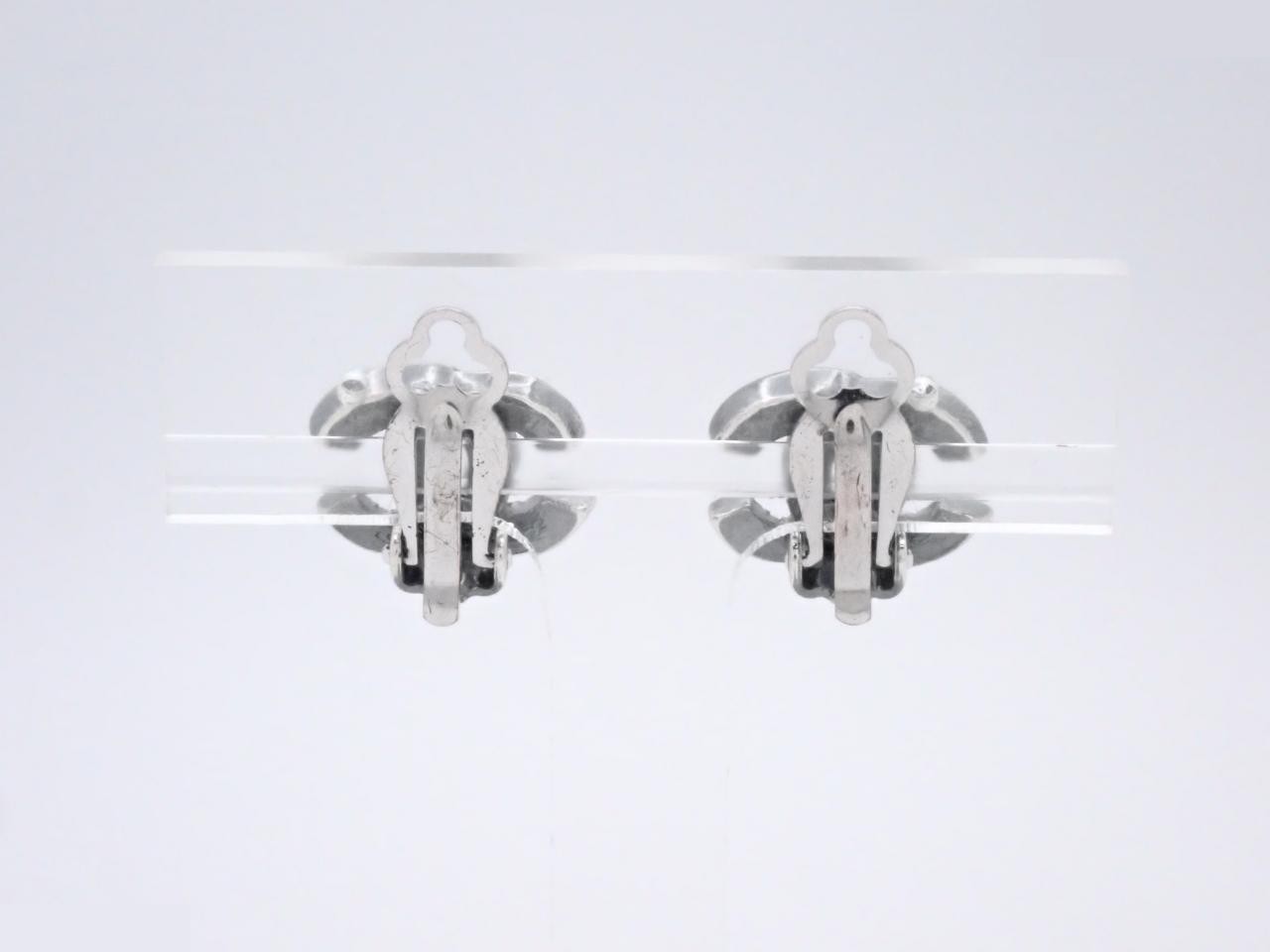 Earrings, Model 04A, Gunmetal, Coco Mark, Stone, 1.5cm wide — view 2
