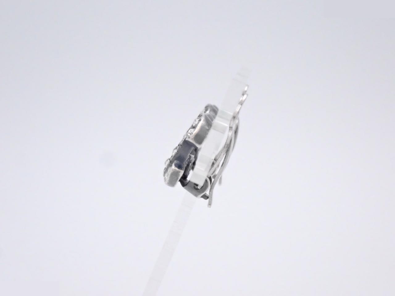 Earrings, Model 04A, Gunmetal, Coco Mark, Stone, 1.5cm wide — view 3