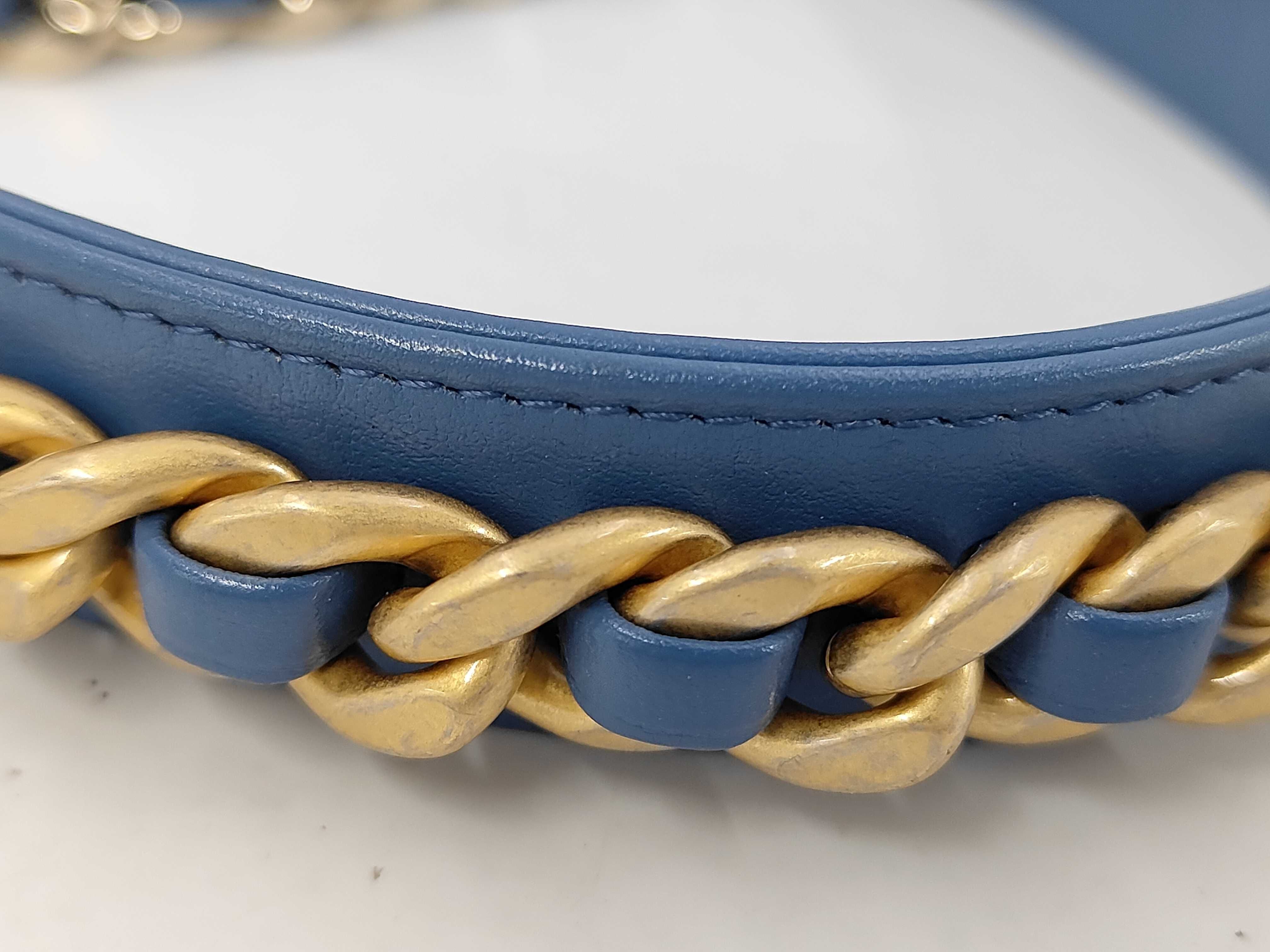 19 Denim Serial Plate Chain Wallet Blue Shoulder Bag — view 8