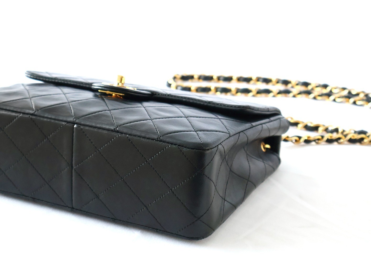 Mini Matelassé 20 Lambskin Chain Shoulder Bag, Black — view 4