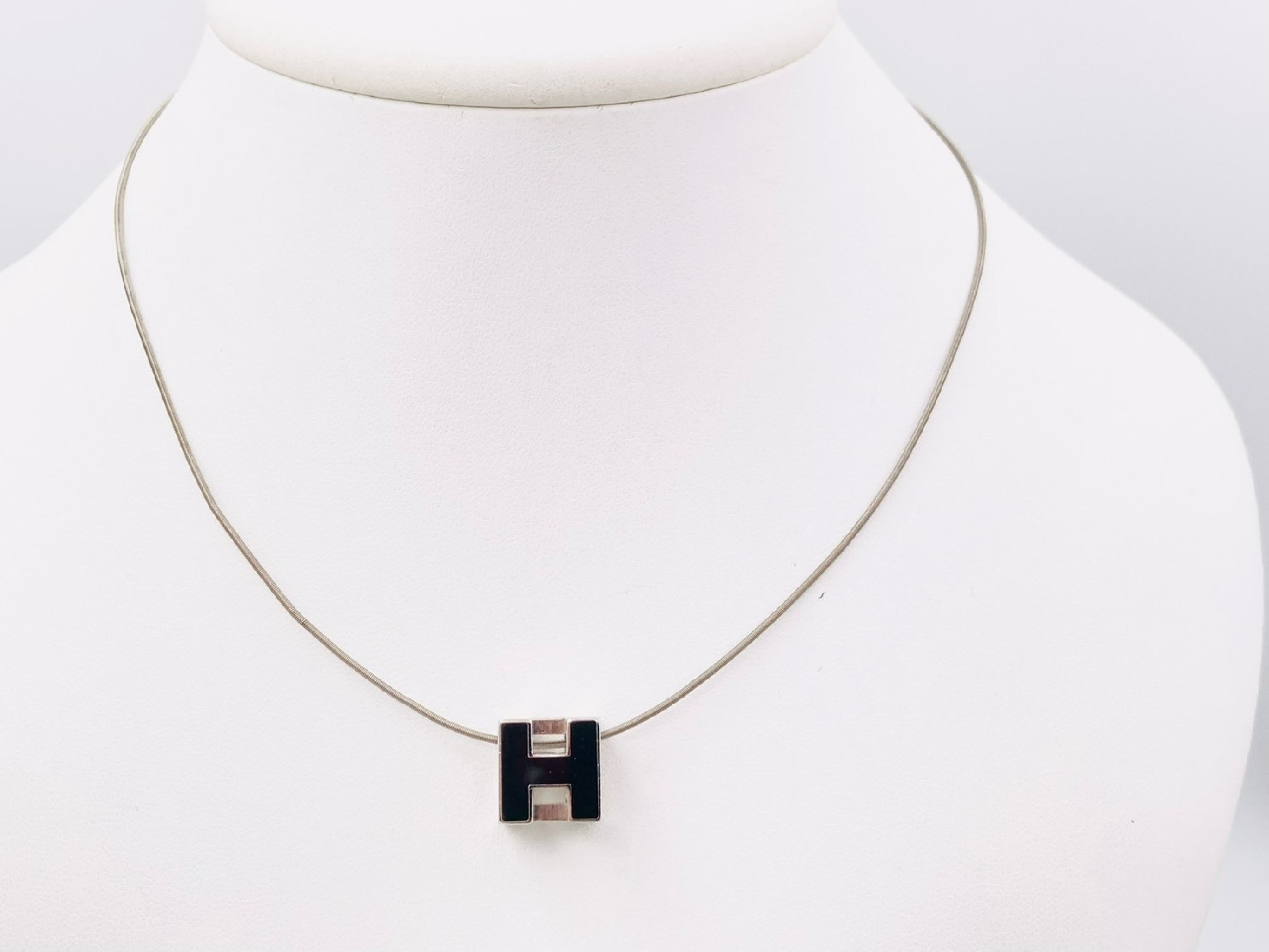 Cage d'H H-Cube Necklace, Black x Silver — view 2