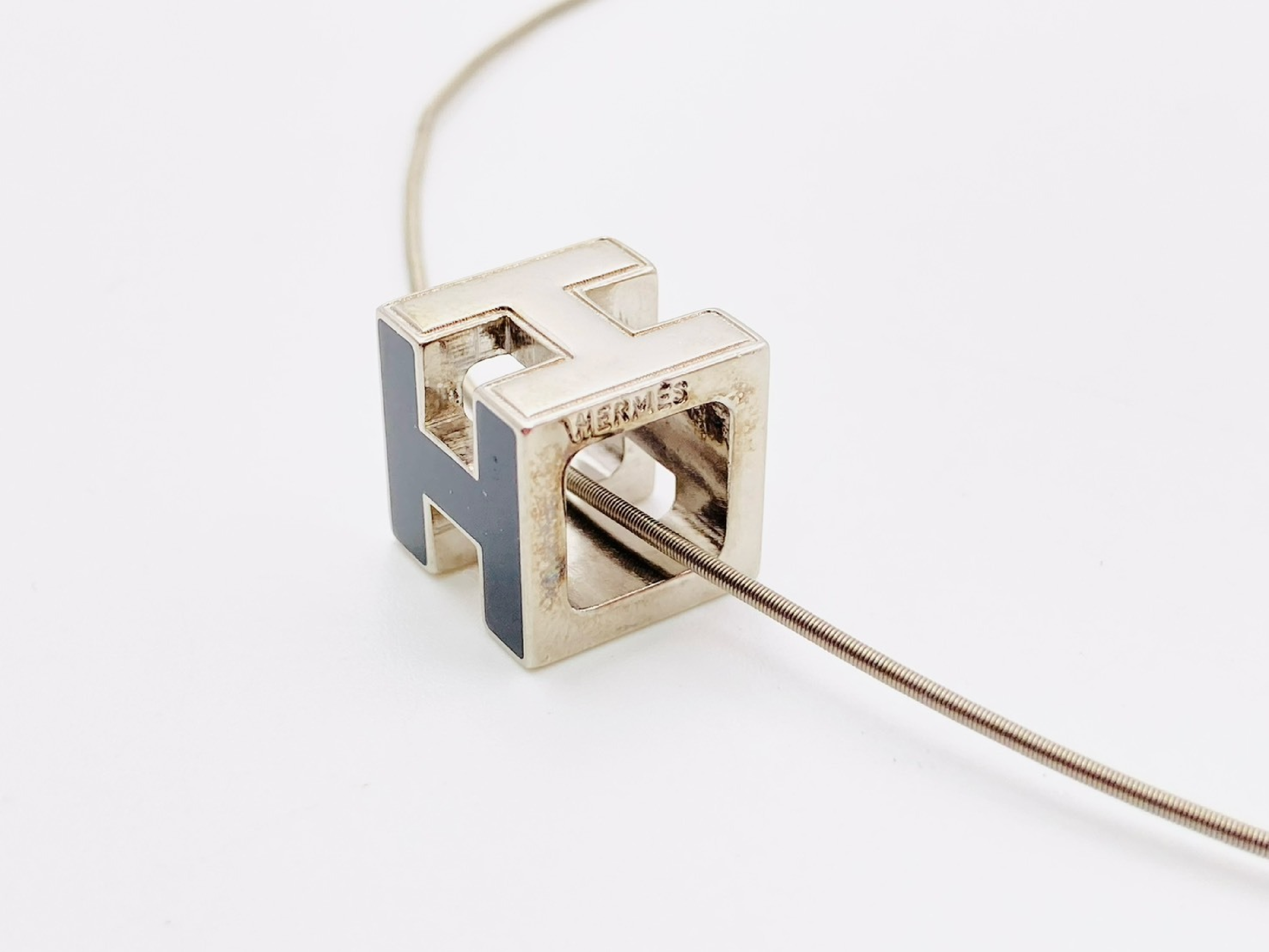 Cage d'H H-Cube Necklace, Black x Silver — view 4