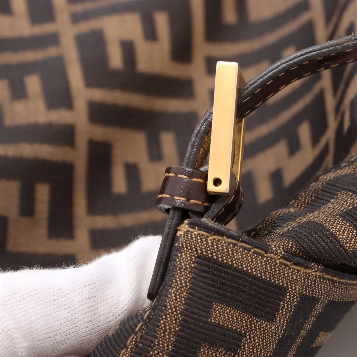 Zucca Mamma Bucket Canvas x Leather Shoulder Bag Brown — view 14