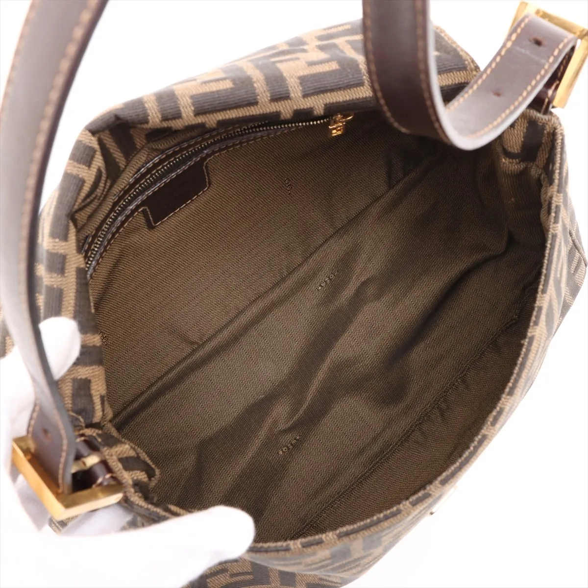 Zucca Mamma Bucket Canvas x Leather Shoulder Bag Brown — view 7