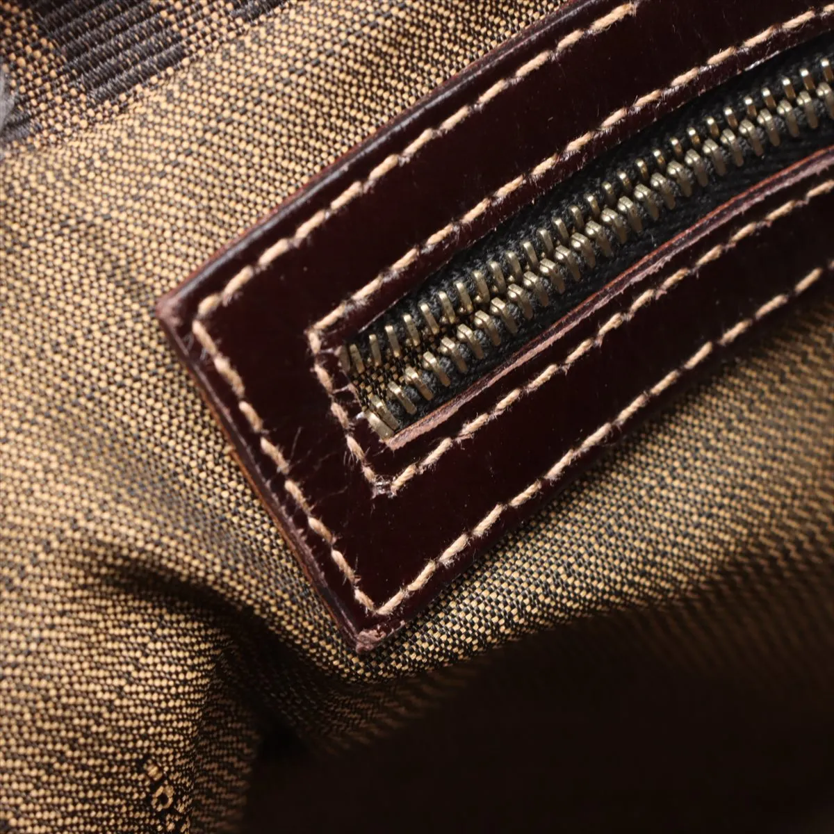 Zucca Mamma Bucket Canvas x Leather Shoulder Bag Brown — view 10