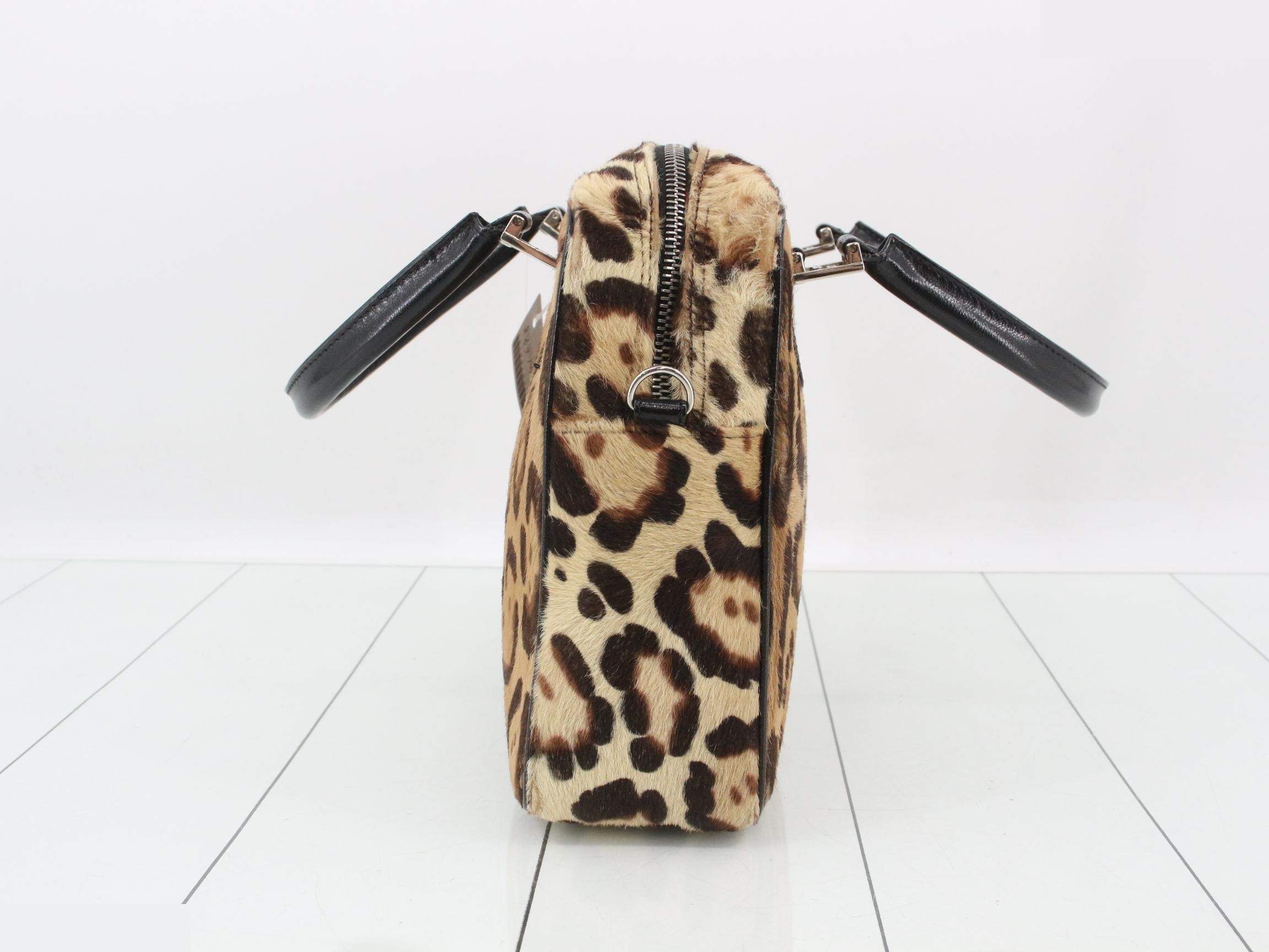 Calf hair leopard print handbag — view 3