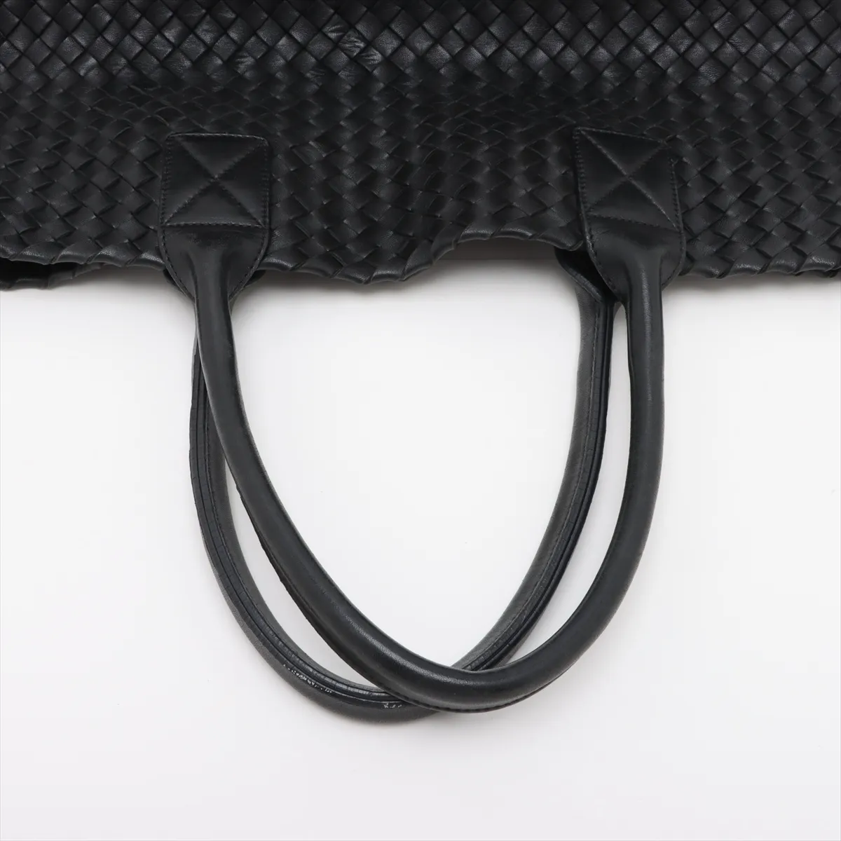 Intrecciato Cava PM Leather Tote Bag Black — view 5