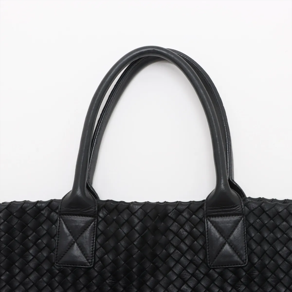 Intrecciato Cava PM Leather Tote Bag Black — view 6