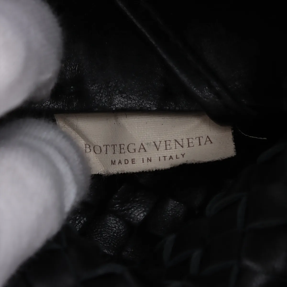 Intrecciato Cava PM Leather Tote Bag Black — view 9