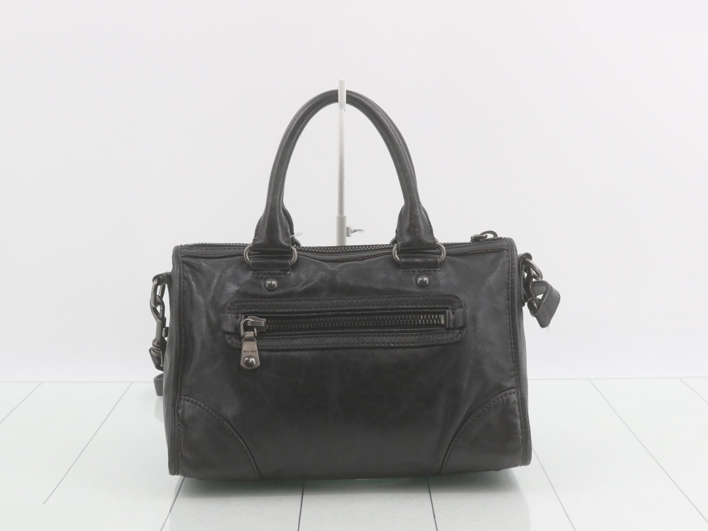 Other lines: Bags - 2-way handbag with long strap, leather, black — view 2