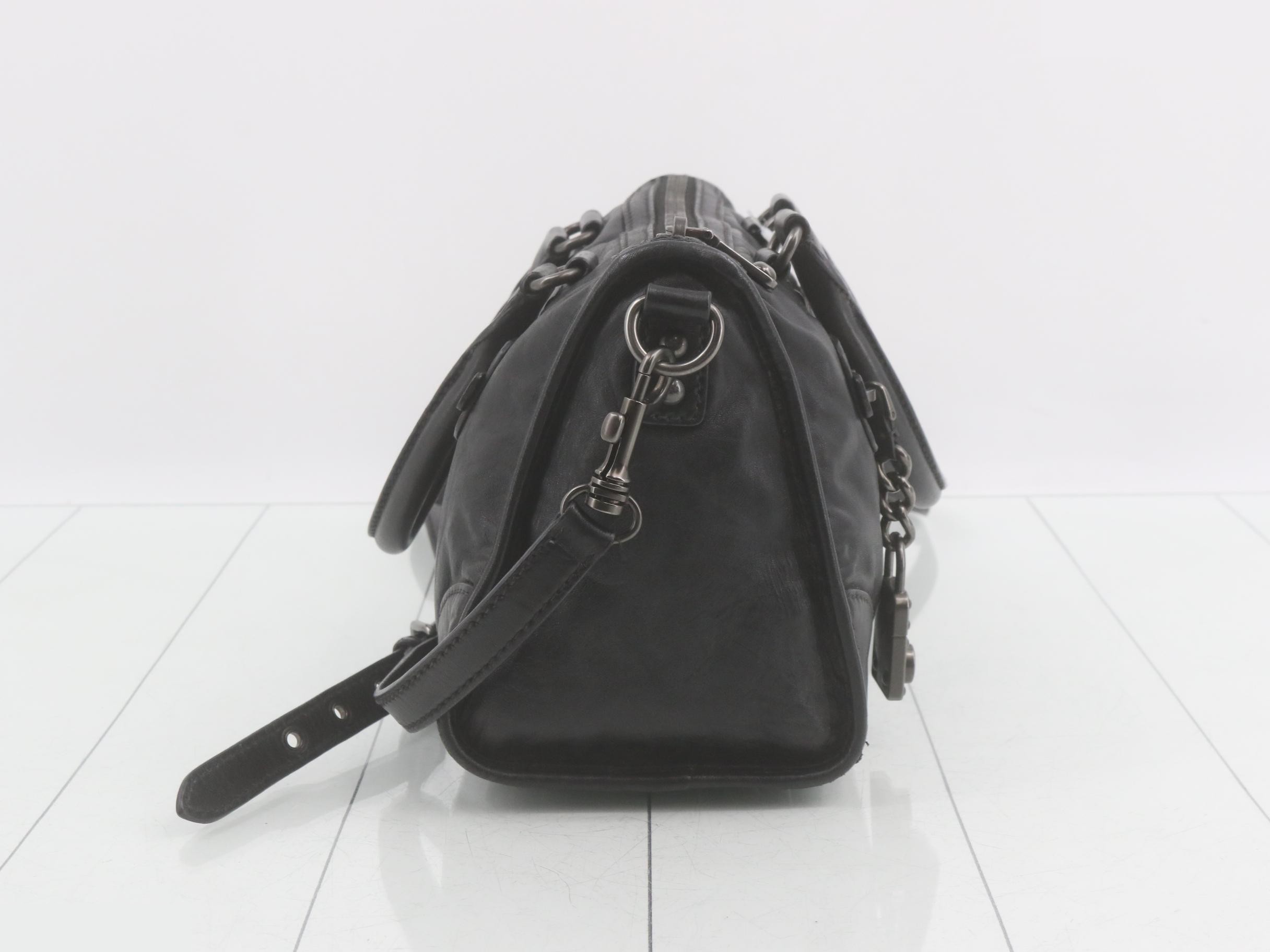 Other lines: Bags - 2-way handbag with long strap, leather, black — view 4