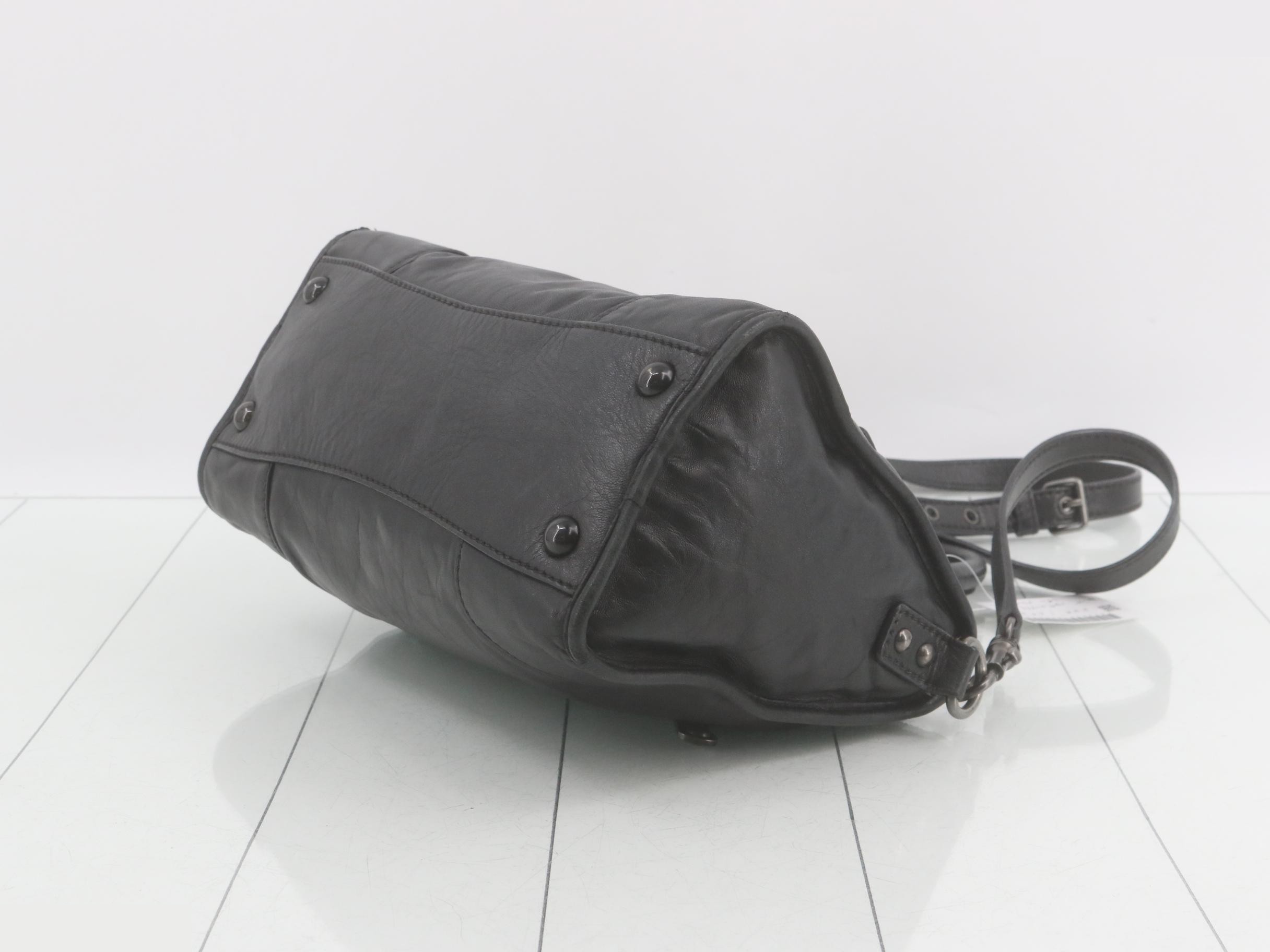 Other lines: Bags - 2-way handbag with long strap, leather, black — view 6
