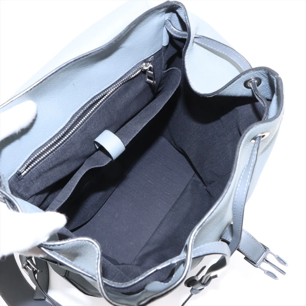 PUZZLE LEATHER BACKPACK/RUCK GRAY — view 7