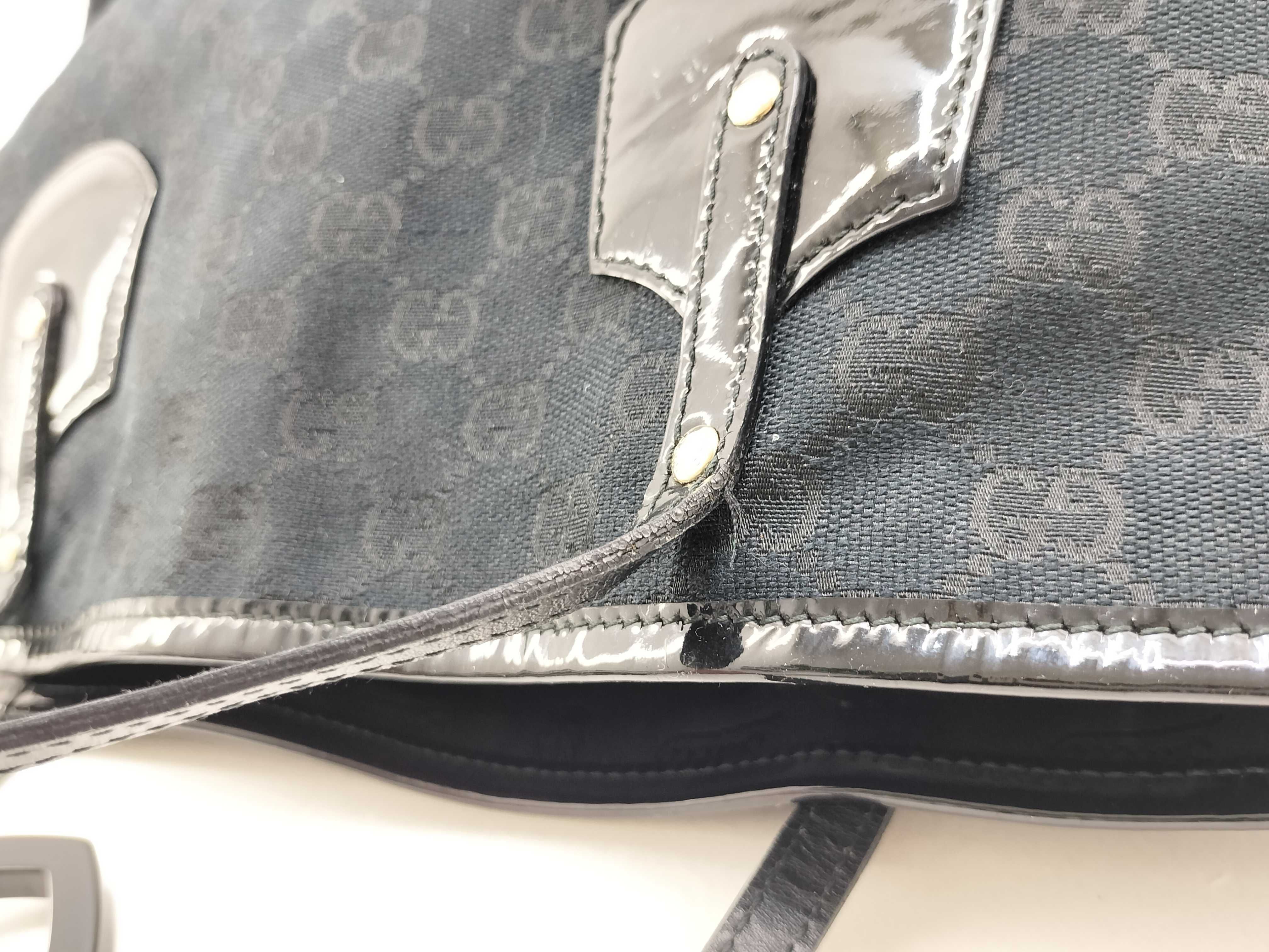 GG Canvas Tote Bag, Black Enamel, 211976 Tote Bag — view 9