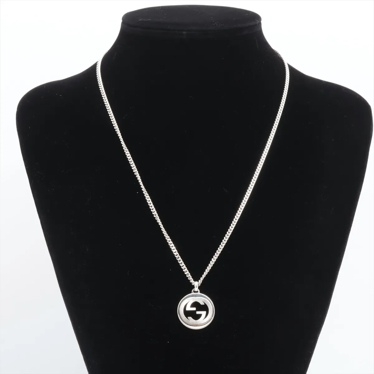 Interlocking G Necklace, 925 Sterling Silver, 17.4g, dents, — view 5