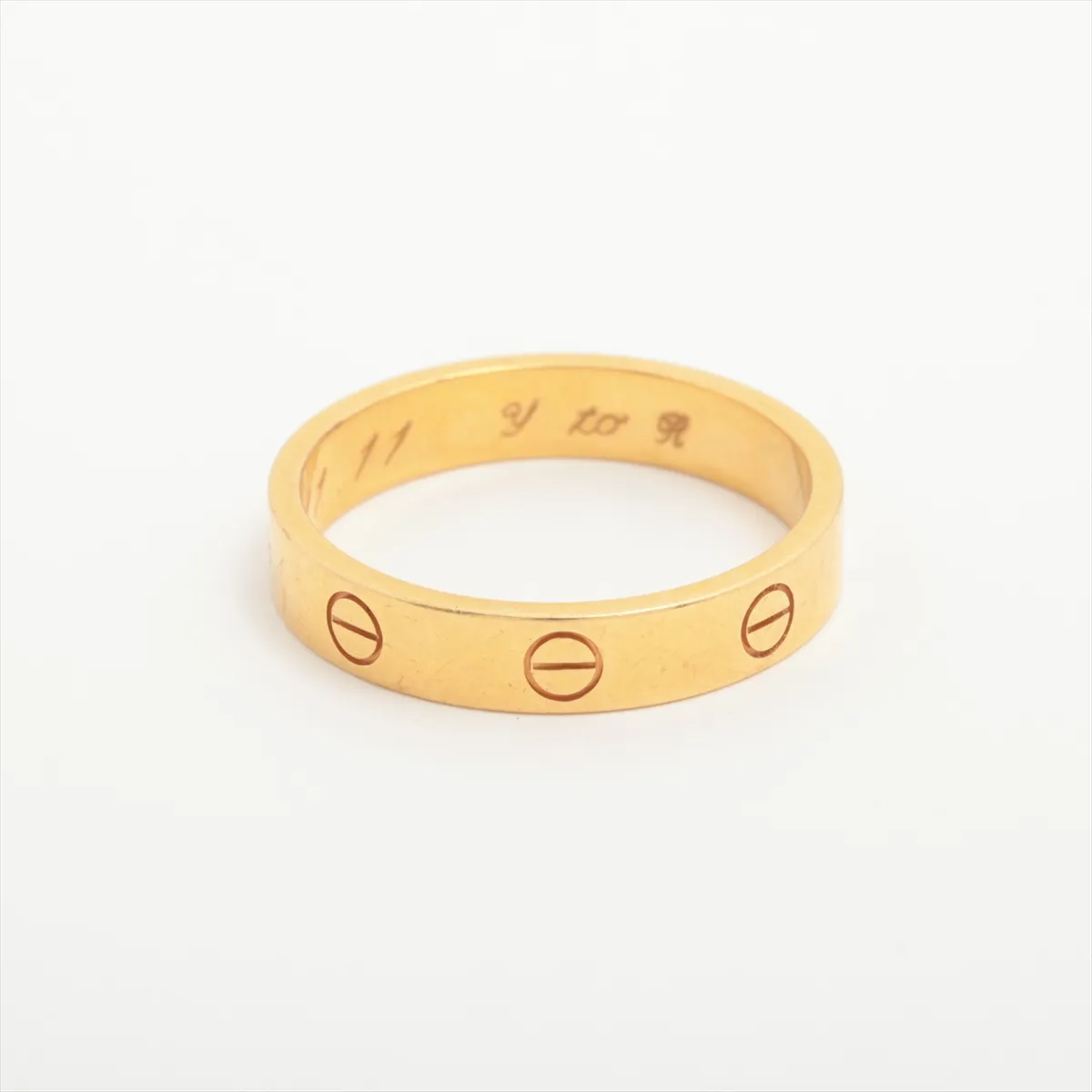 Mini Love Ring 750 (Yellow Gold) 5.0g Size 59 Initials GJ6847 Scratches — view 2