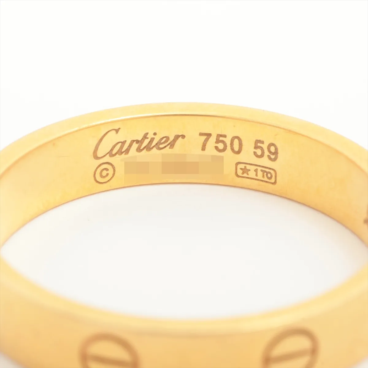Mini Love Ring 750 (Yellow Gold) 5.0g Size 59 Initials GJ6847 Scratches — view 3