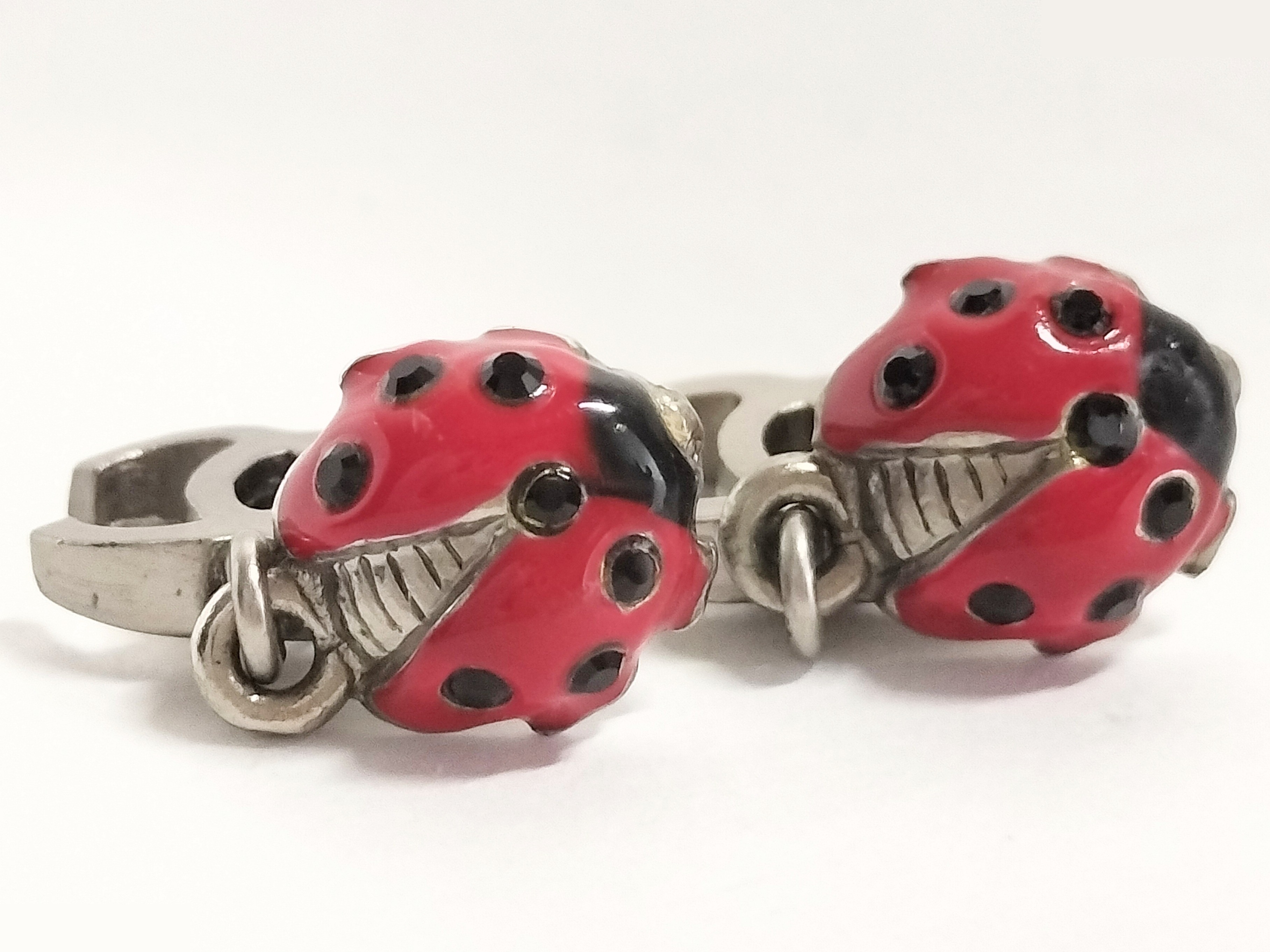 Coco Ladybug Silver Earrings — view 6