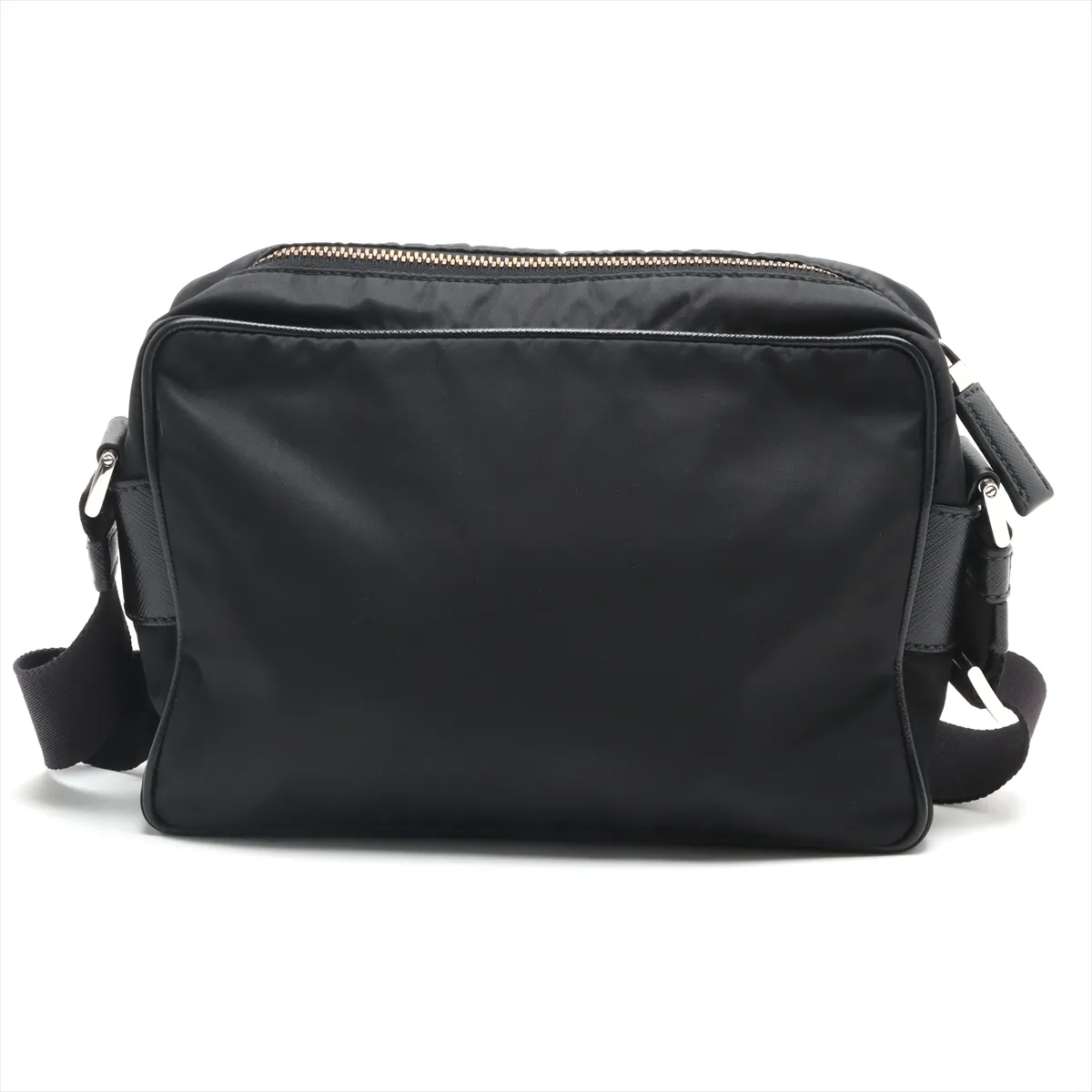 Tessuto Nylon x Leather Shoulder Bag Black — view 2
