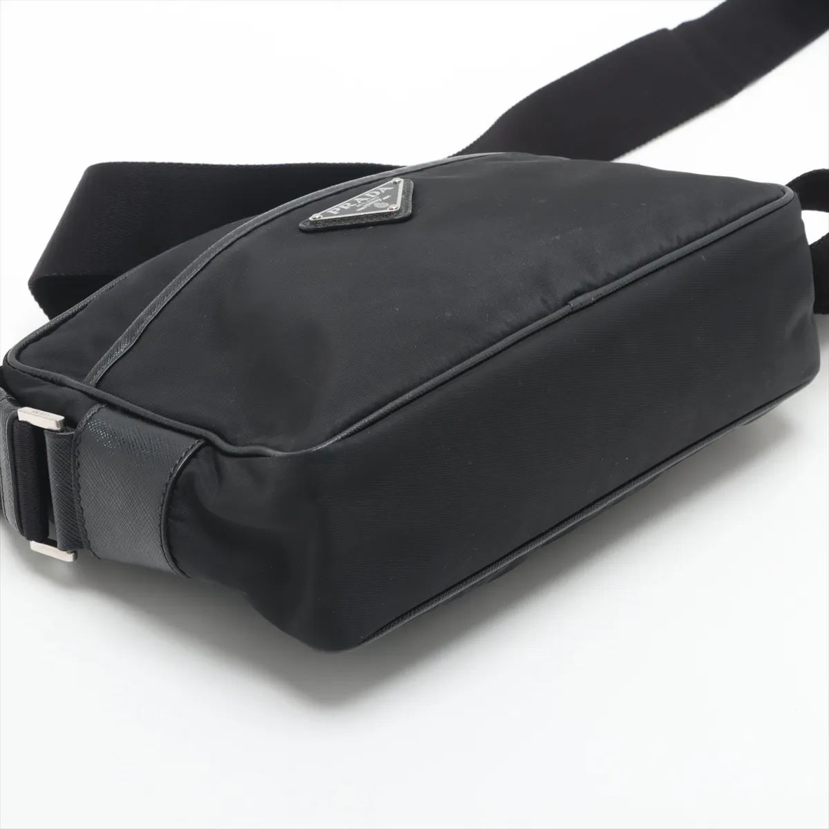 Tessuto Nylon x Leather Shoulder Bag Black — view 4